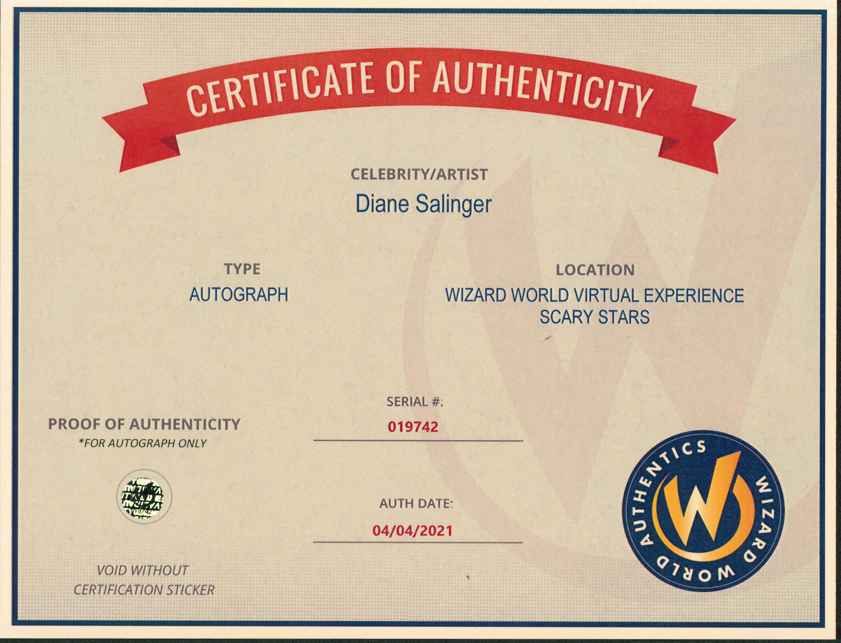 Diane Louise Salinger Star Trek Deep Space Nine Signed 8x10 Photo Wizard World 1