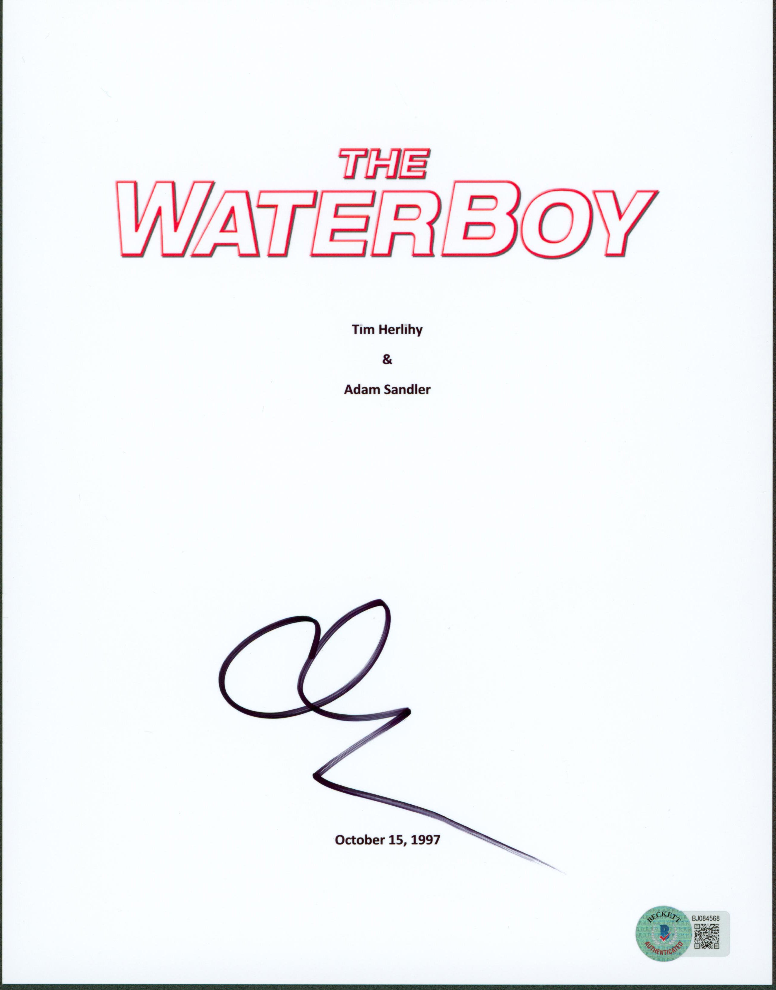 Adam Sandler The Waterboy Authentic Signed 8.5x11 Script Cover BAS #BJ084568