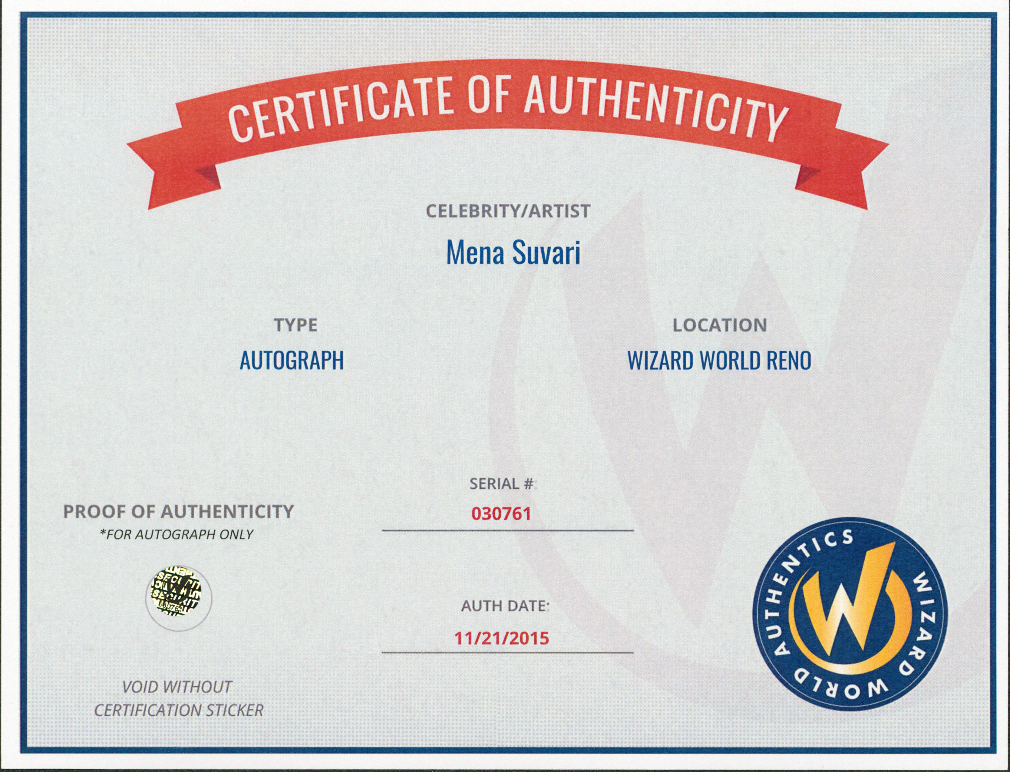 Mena Suvari Day Of The Dead Authentic Signed 8x10 Photo Autographed Wizard World