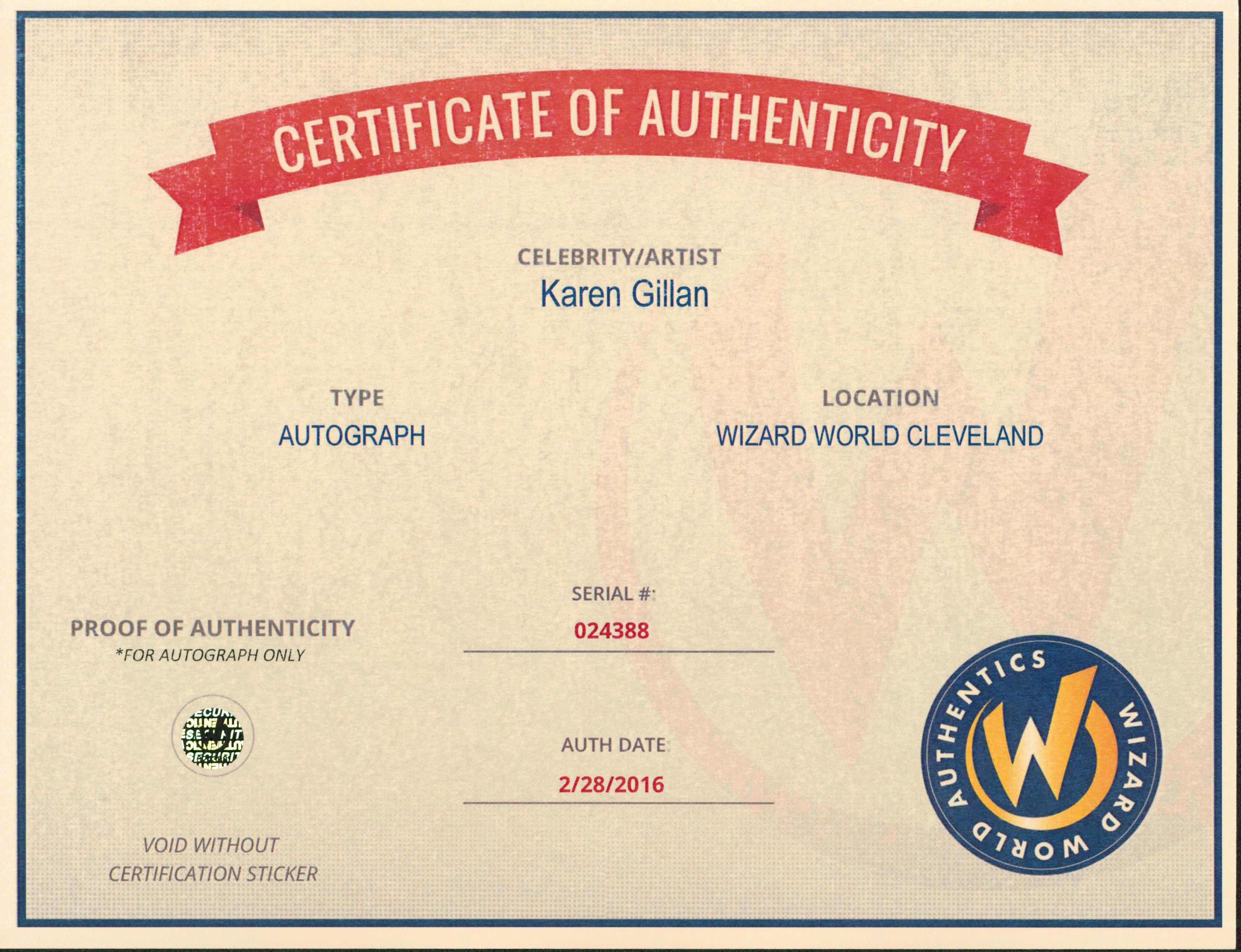 Karen Gillan Not Another Happy Ending Authentic Signed 8x10 Photo Wizard World