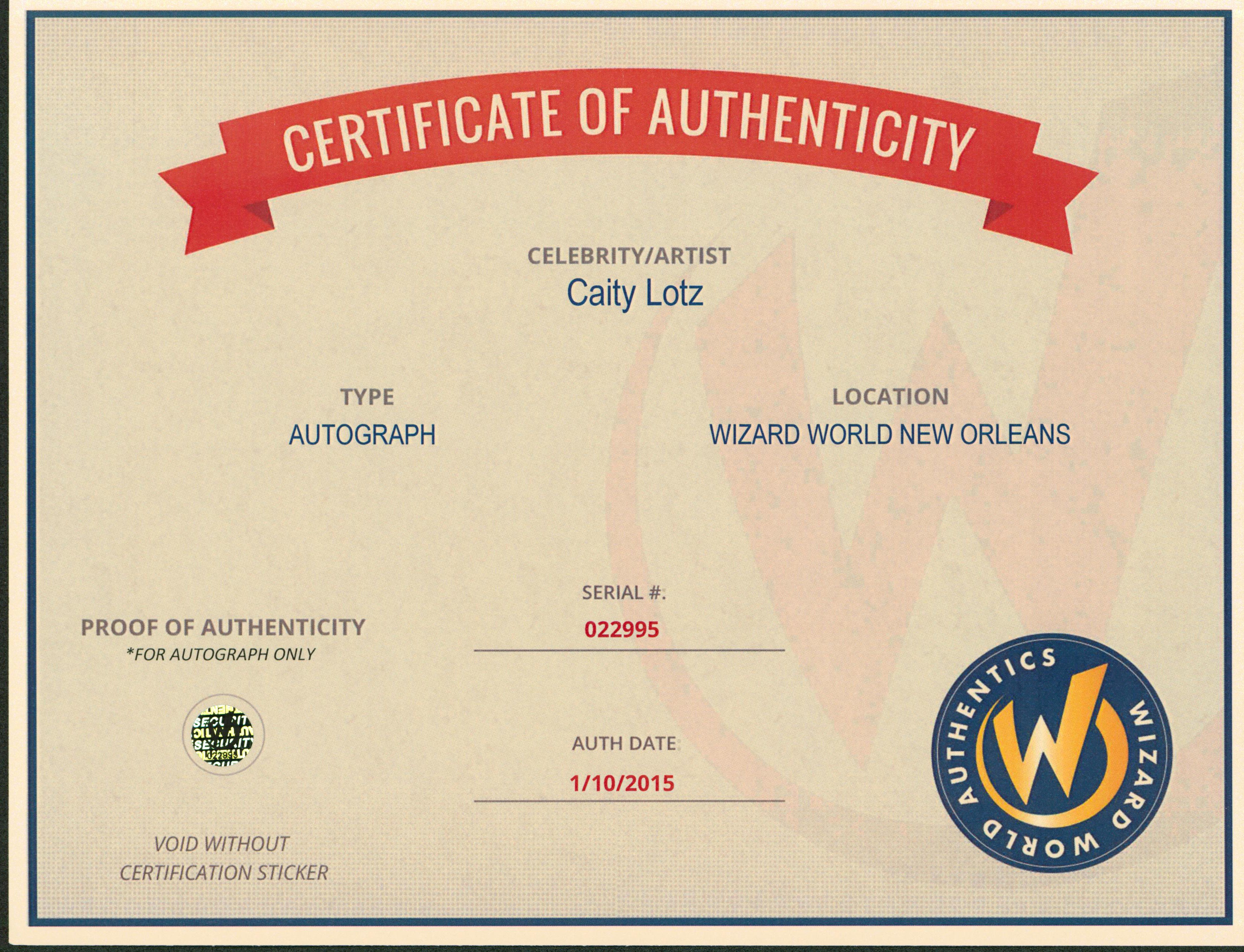 Caity Lotz Arrow Authentic Signed 8x10 Photo Autographed Wizard World #022995