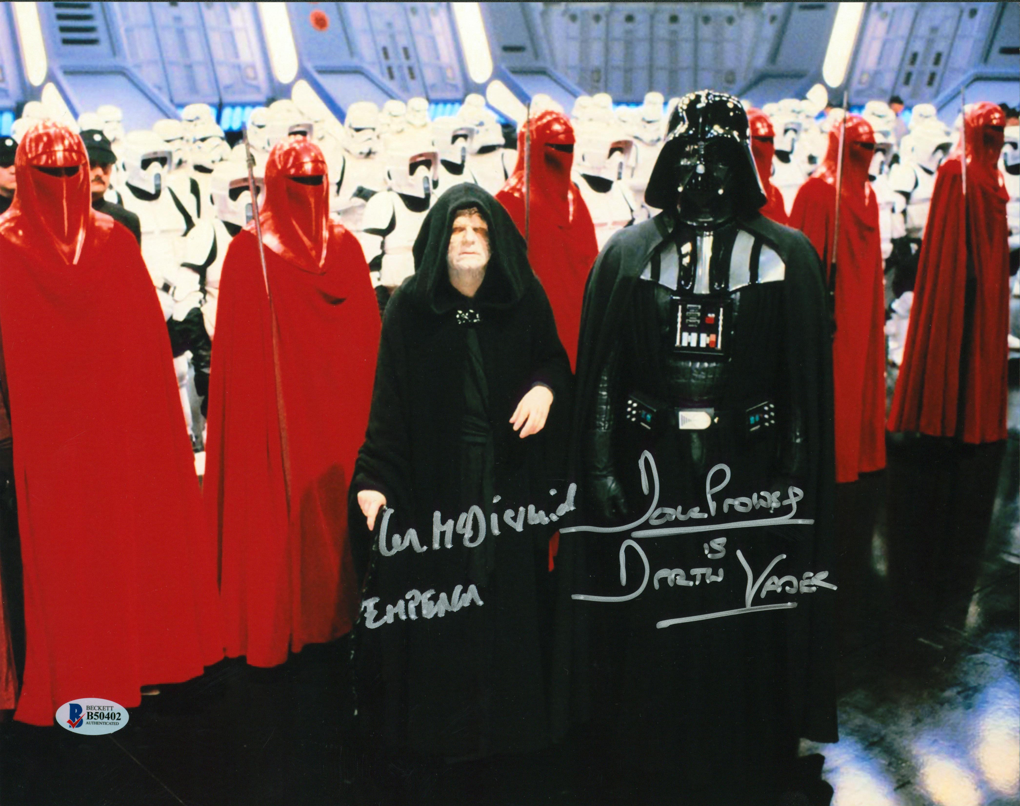 David Prowse & Ian McDiarmid Star Wars Authentic Signed 11x14 Photo BAS #B50402