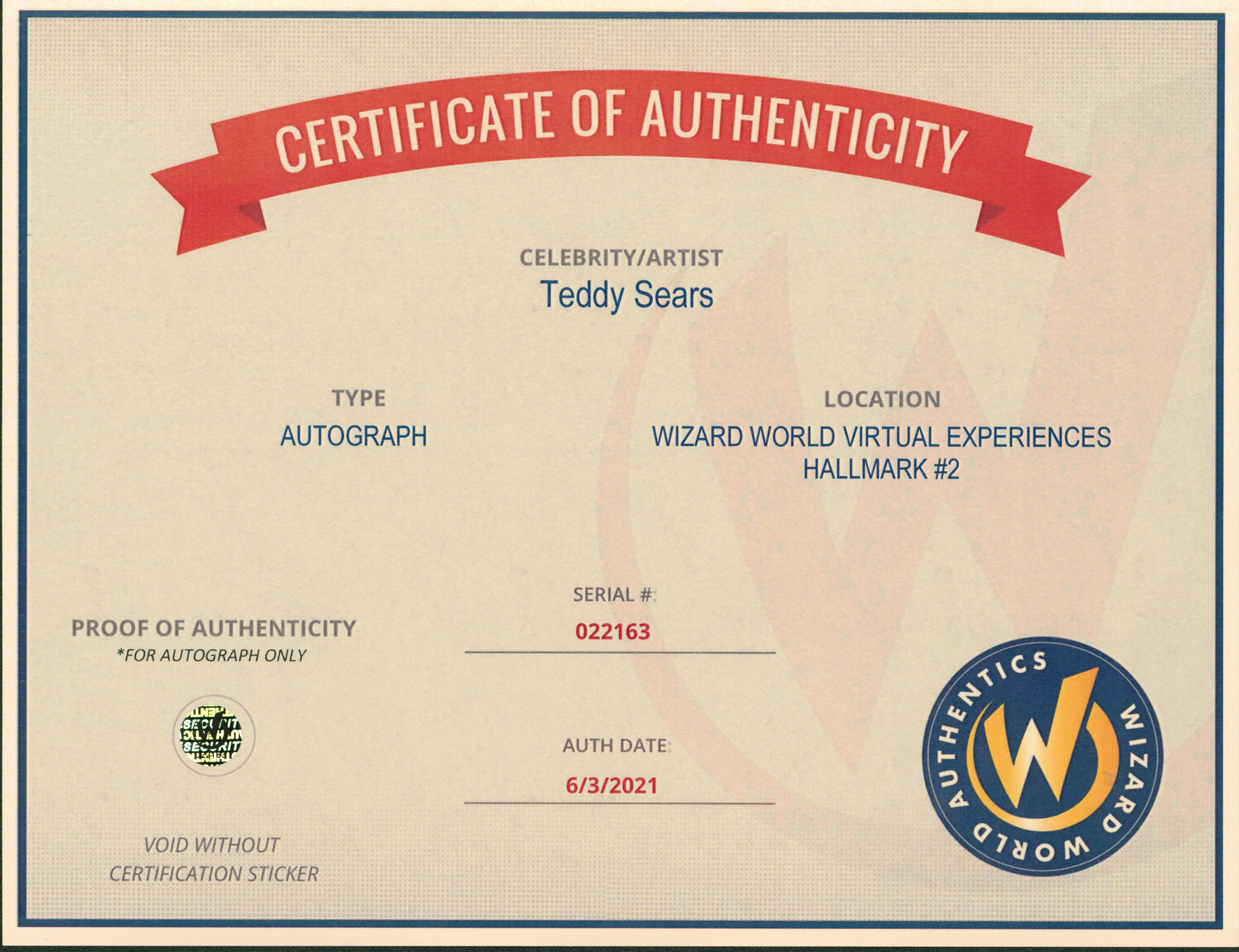 Teddy Sears The Flash Authentic Signed 8x10 Photo Wizard World 1