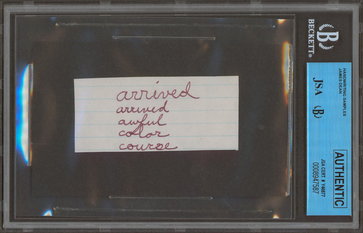 James Dean 1.5x3.25 Handwriting Sample from 5th Grade Notebook JSA Slab #8947587