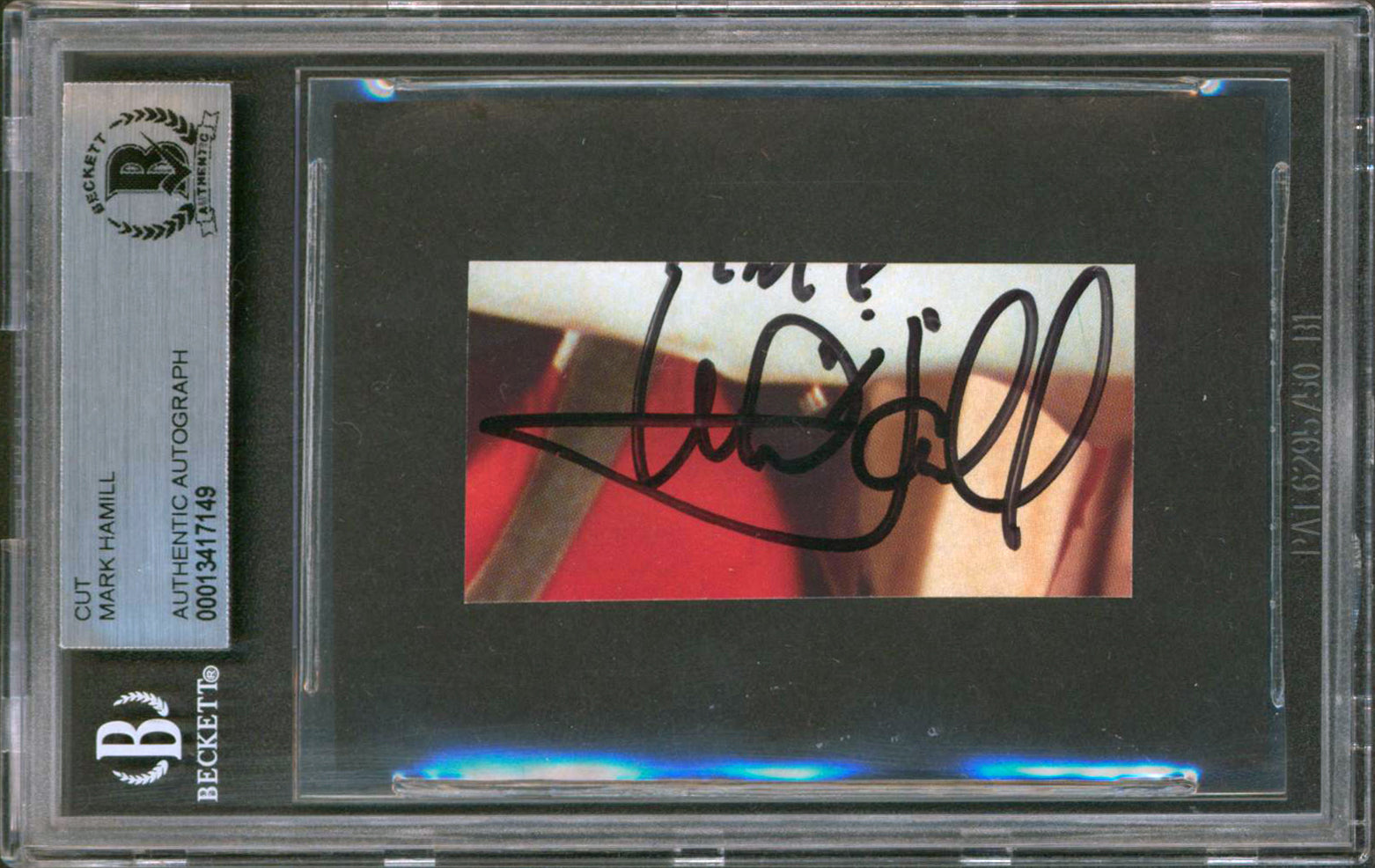 Mark Hamill Star Wars Authentic Signed 2.5x1.25 Cut Signature BAS Slabbed
