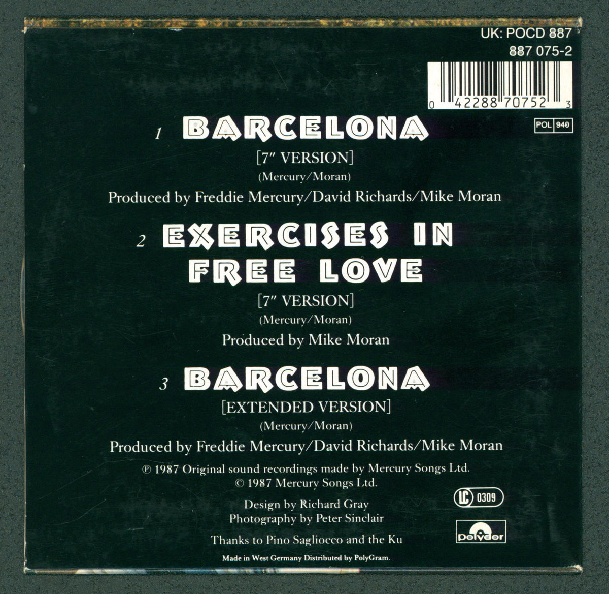Freddie Mercury Authentic Signed Barcelona Cd Insert W/ Disk JSA #YY10694