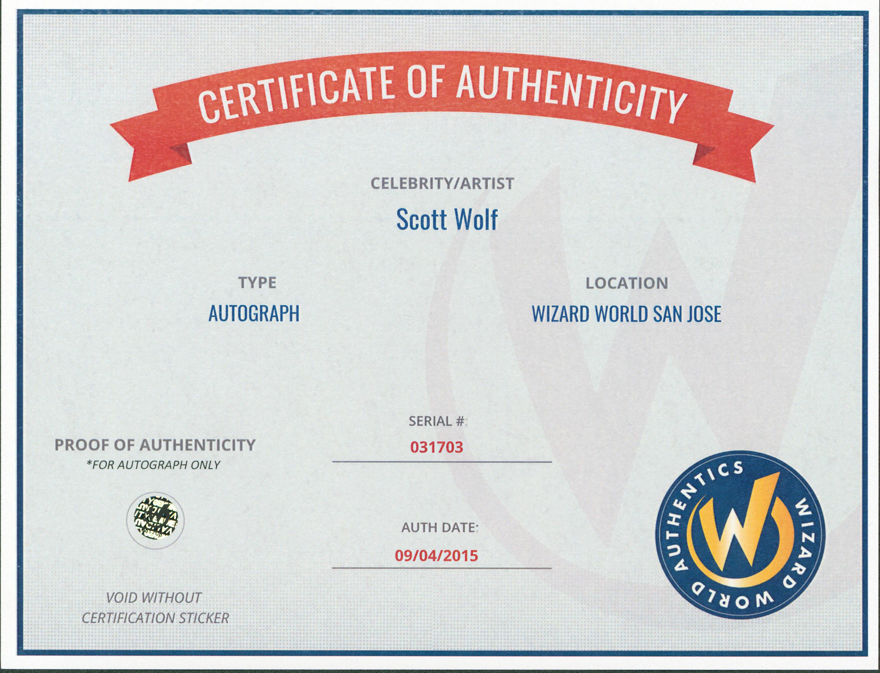 Scott Wolf Party of Five Authentic Signed 8x10 Photo Autographed Wizard World