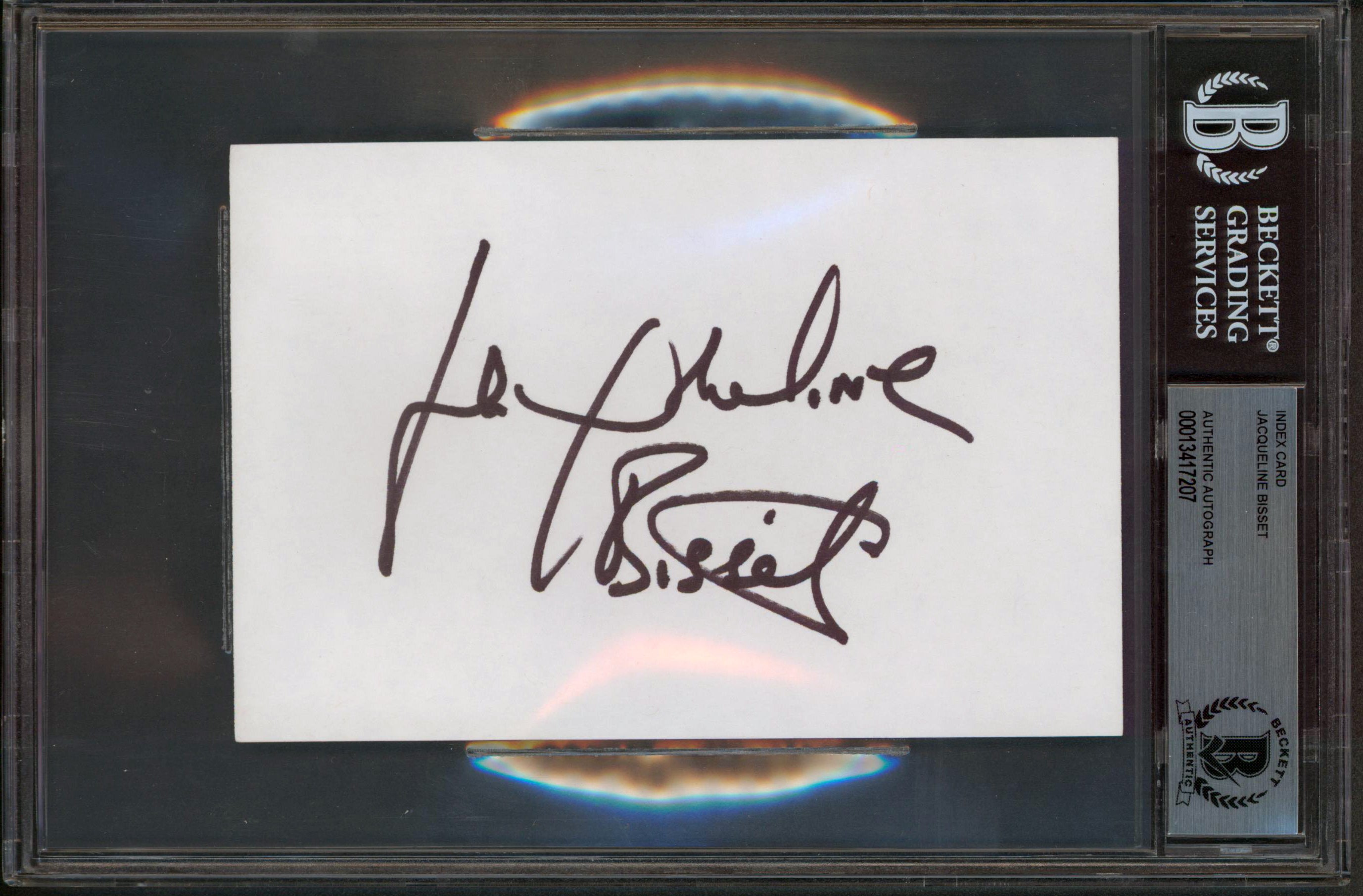 Jacqueline Bisset The Deep Authentic Signed 4x6 Index Card Autographed BAS Slab