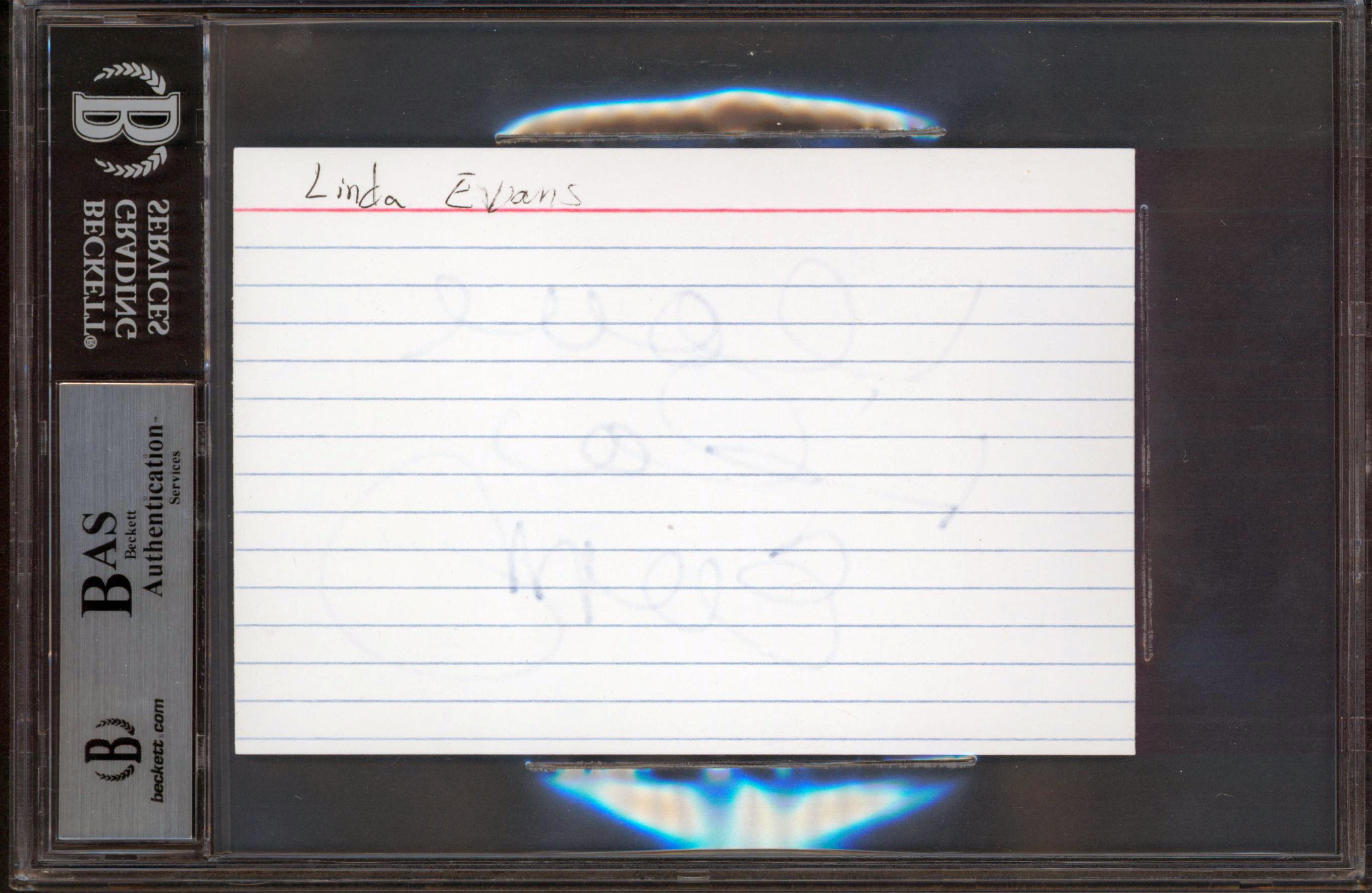 Linda Evans The Big Valley Authentic Signed 4x6 Index Card Autographed BAS Slab