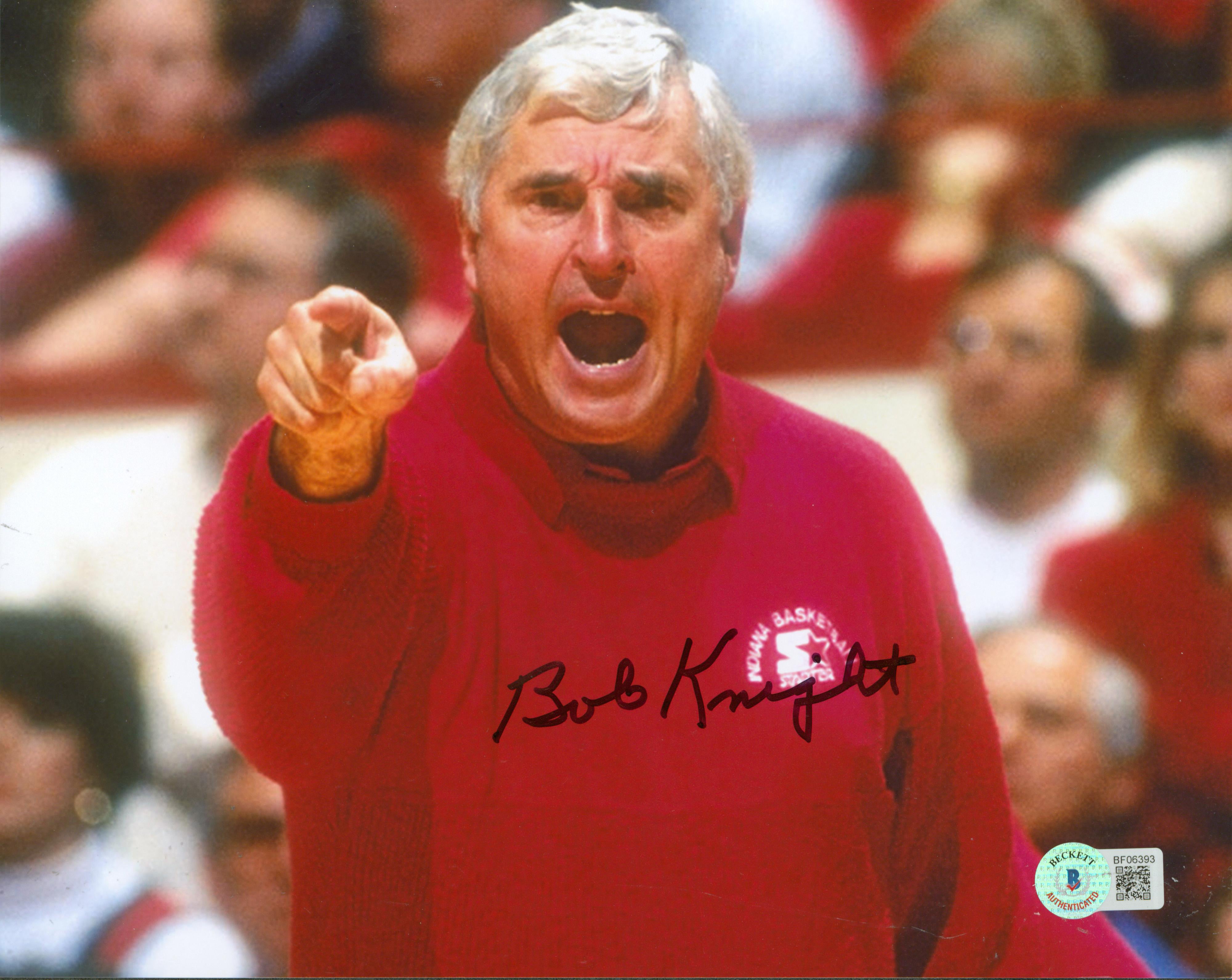 Indiana Bobby Knight Authentic Signed 8x10 Photo Autographed BAS #BF06393