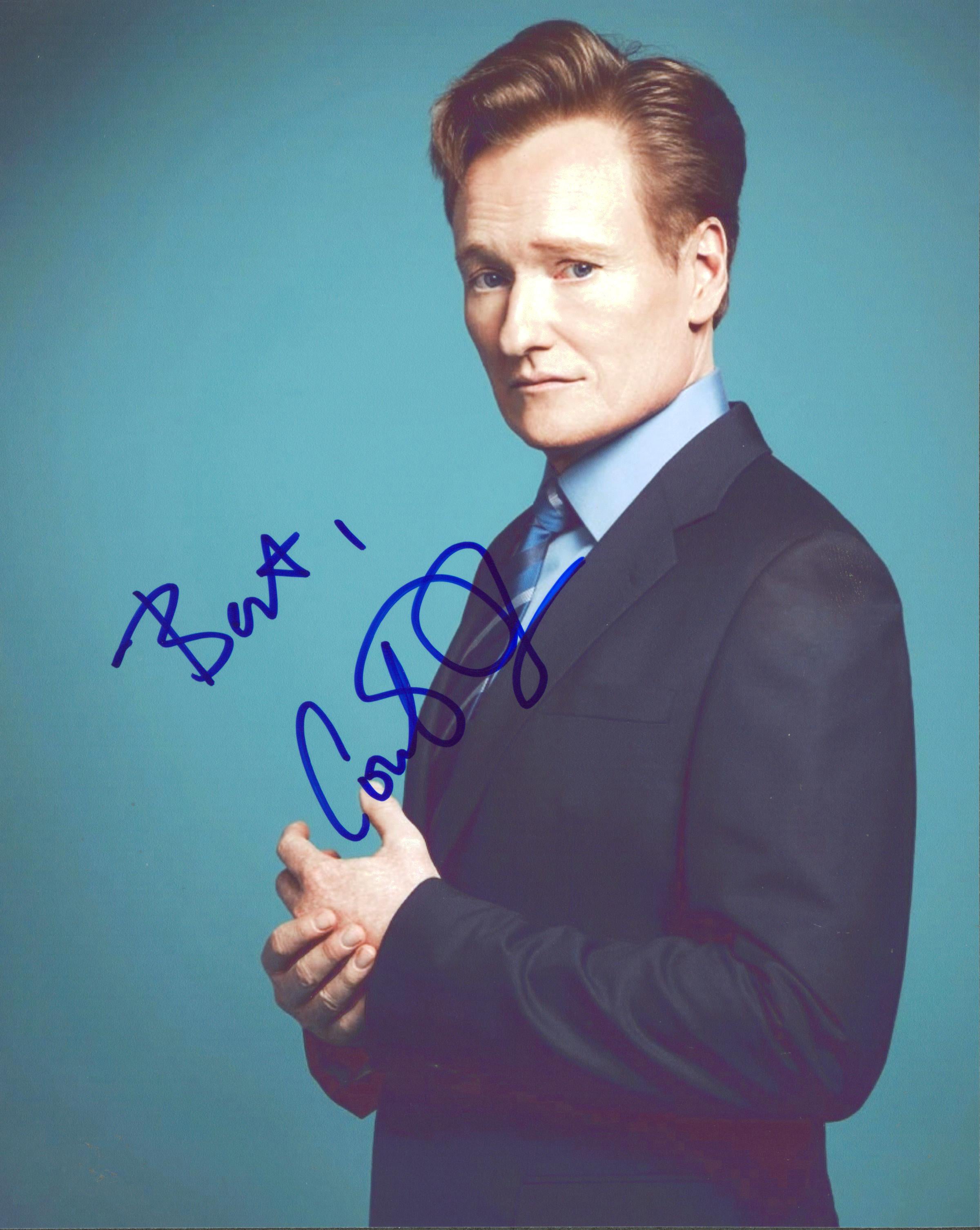 Conan O'Brien Late Night "Best" Authentic Signed 8x10 Photo BAS #BH01632