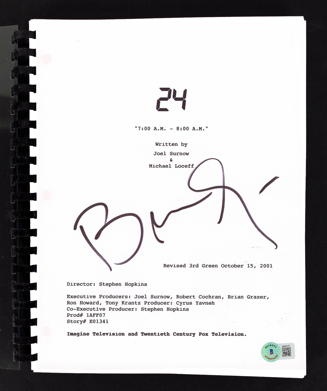 Brian Grazer 24 Authentic Signed Movie Script Autographed BAS #BK02177