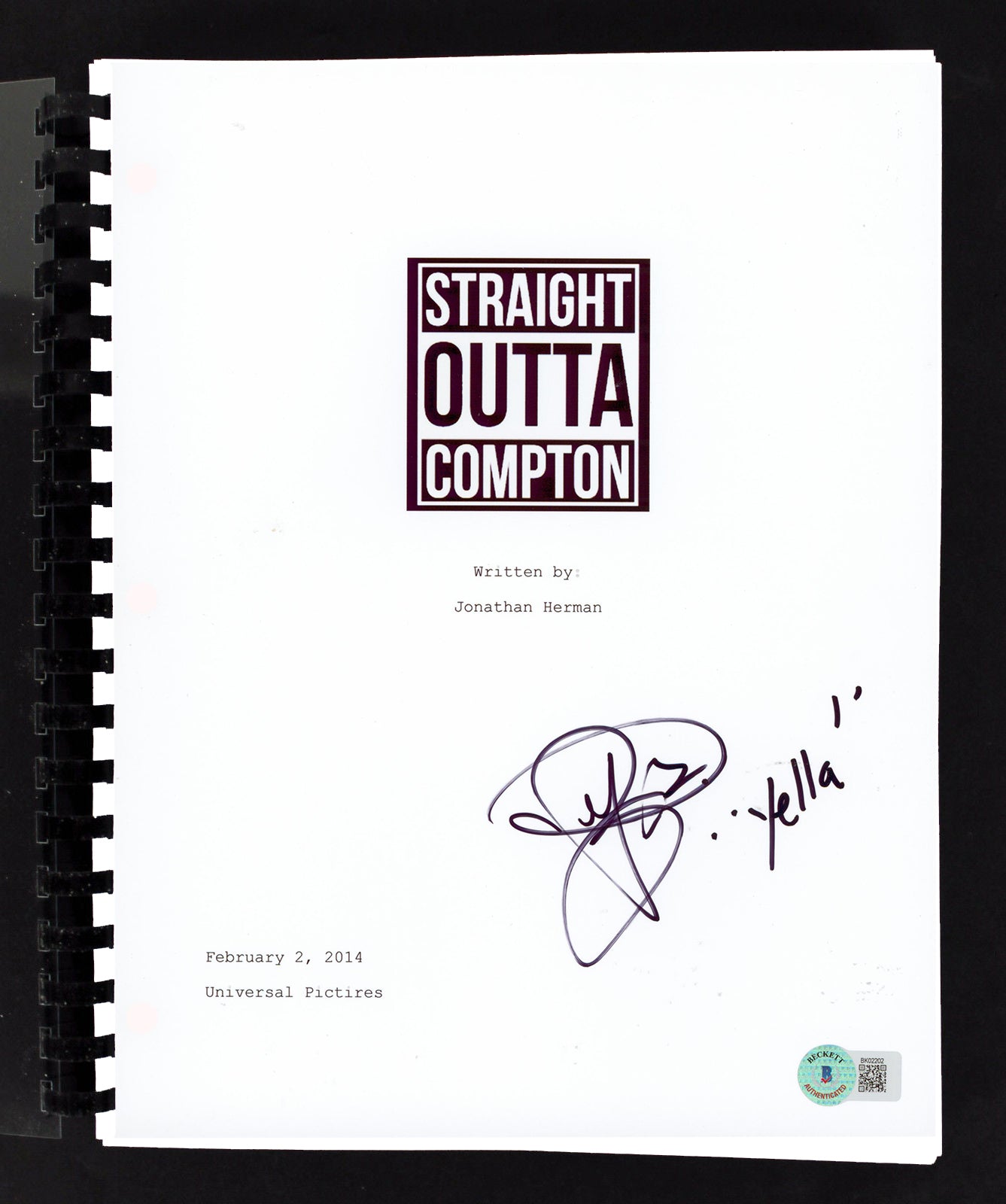 Neil Brown Jr. Straight Outta Compton "Yella" Signed Movie Script BAS #BK02202
