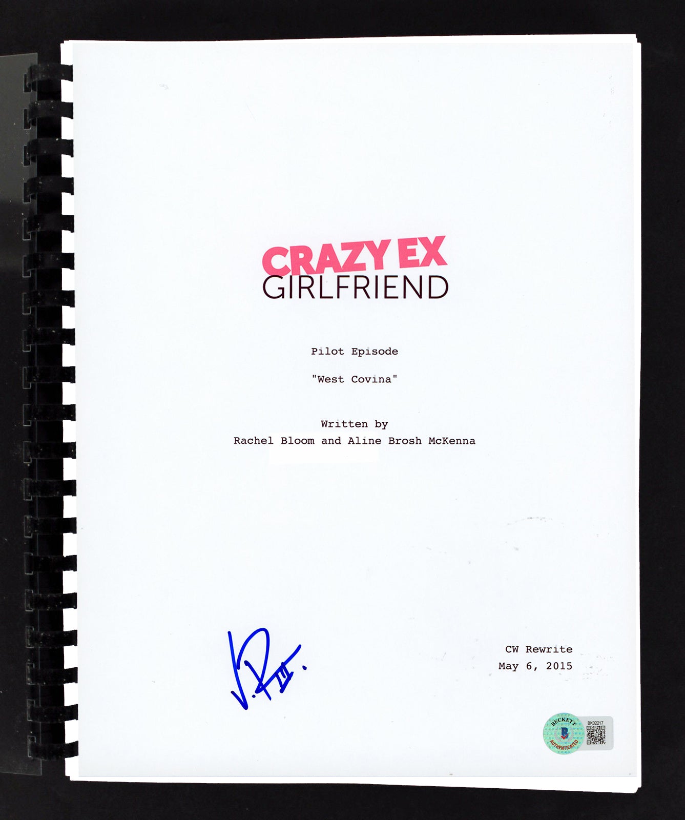 Vincent Rodriguez Crazy Ex-Girlfriend Authentic Signed Movie Script BAS #BK02217
