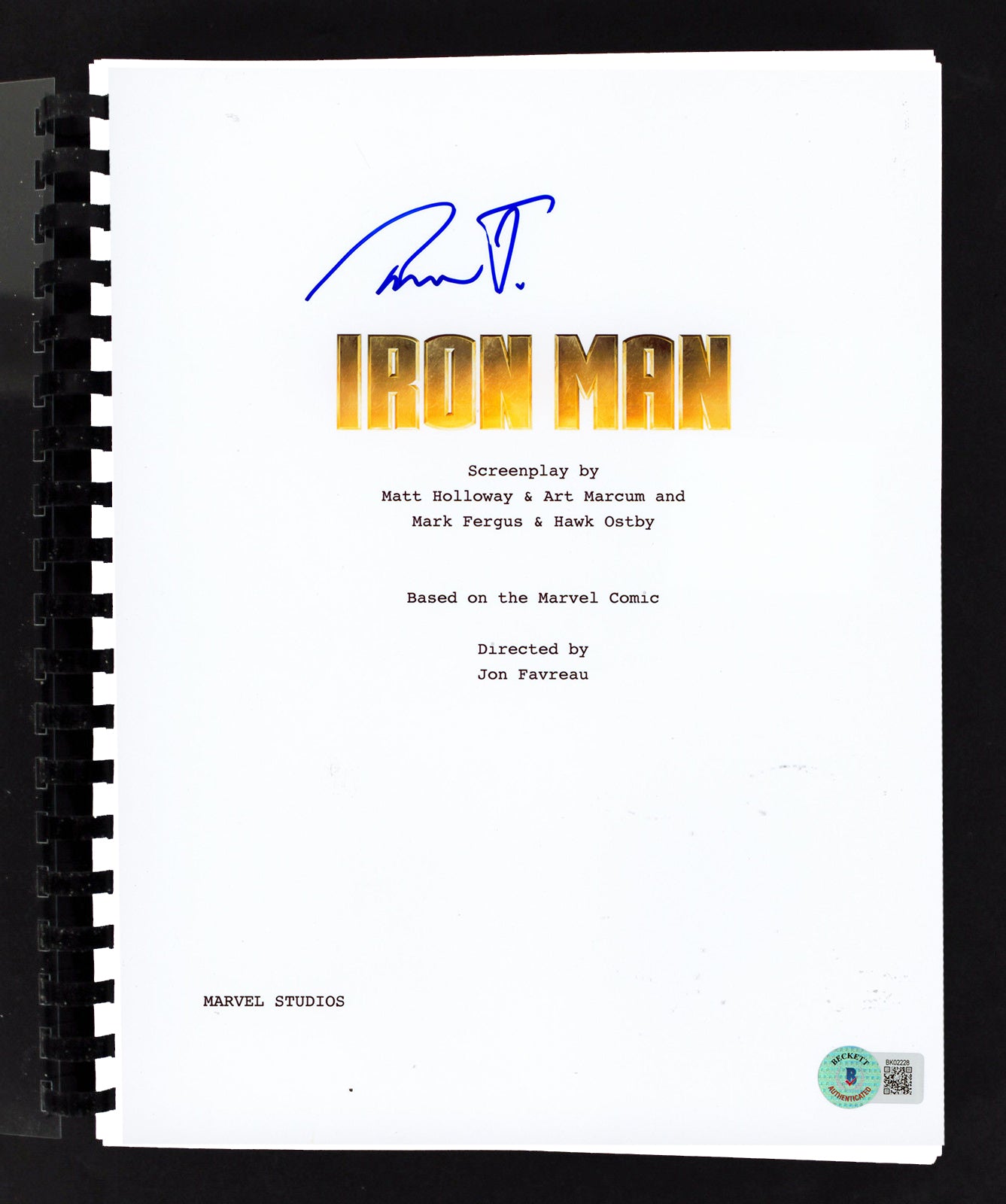 Shaun Toub Iron Man Authentic Signed Movie Script Autographed BAS #BK02228