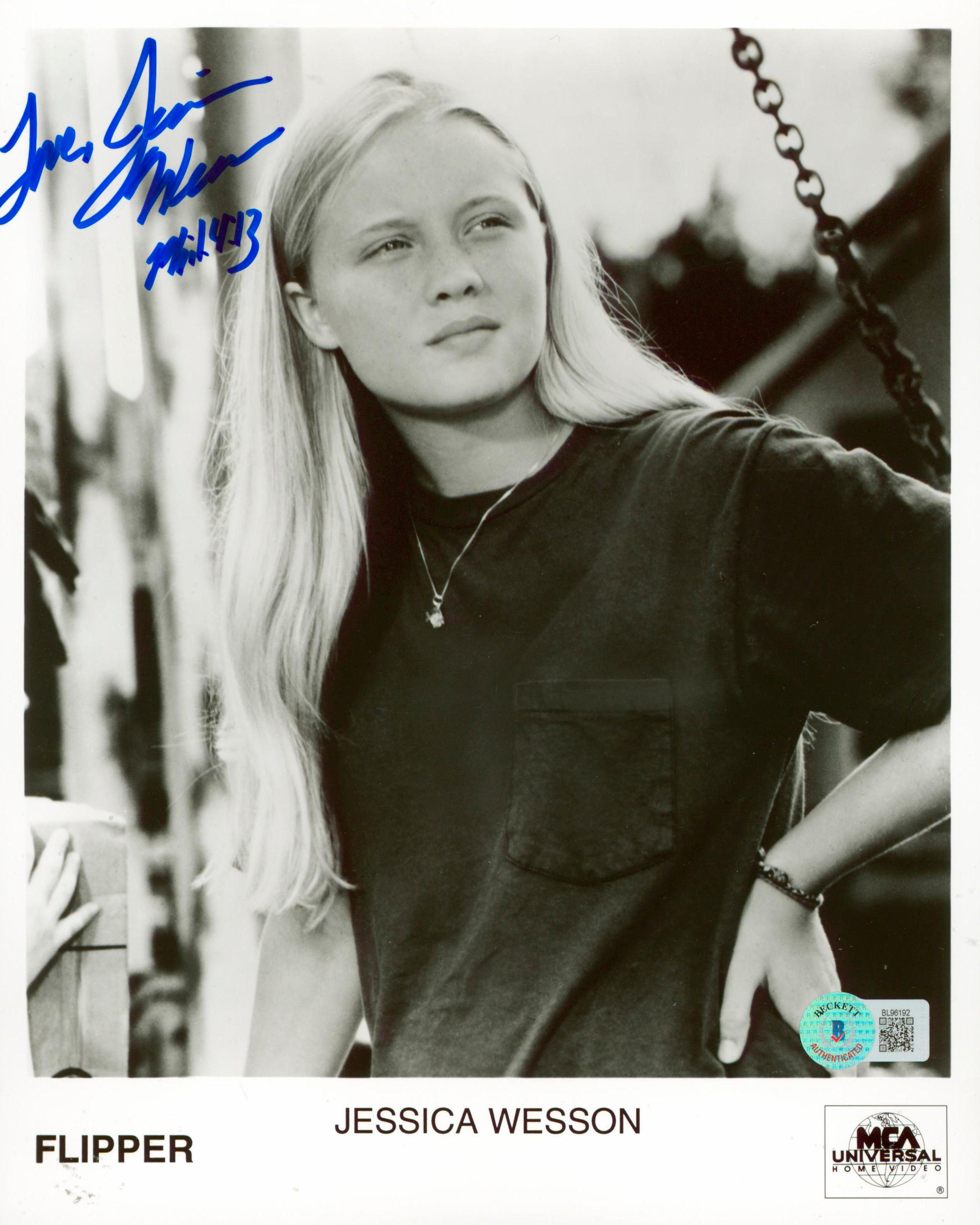 Jessica Wesson Flipper "Phil.4:13" Authentic Signed 8x10 Photo BAS #BL96192