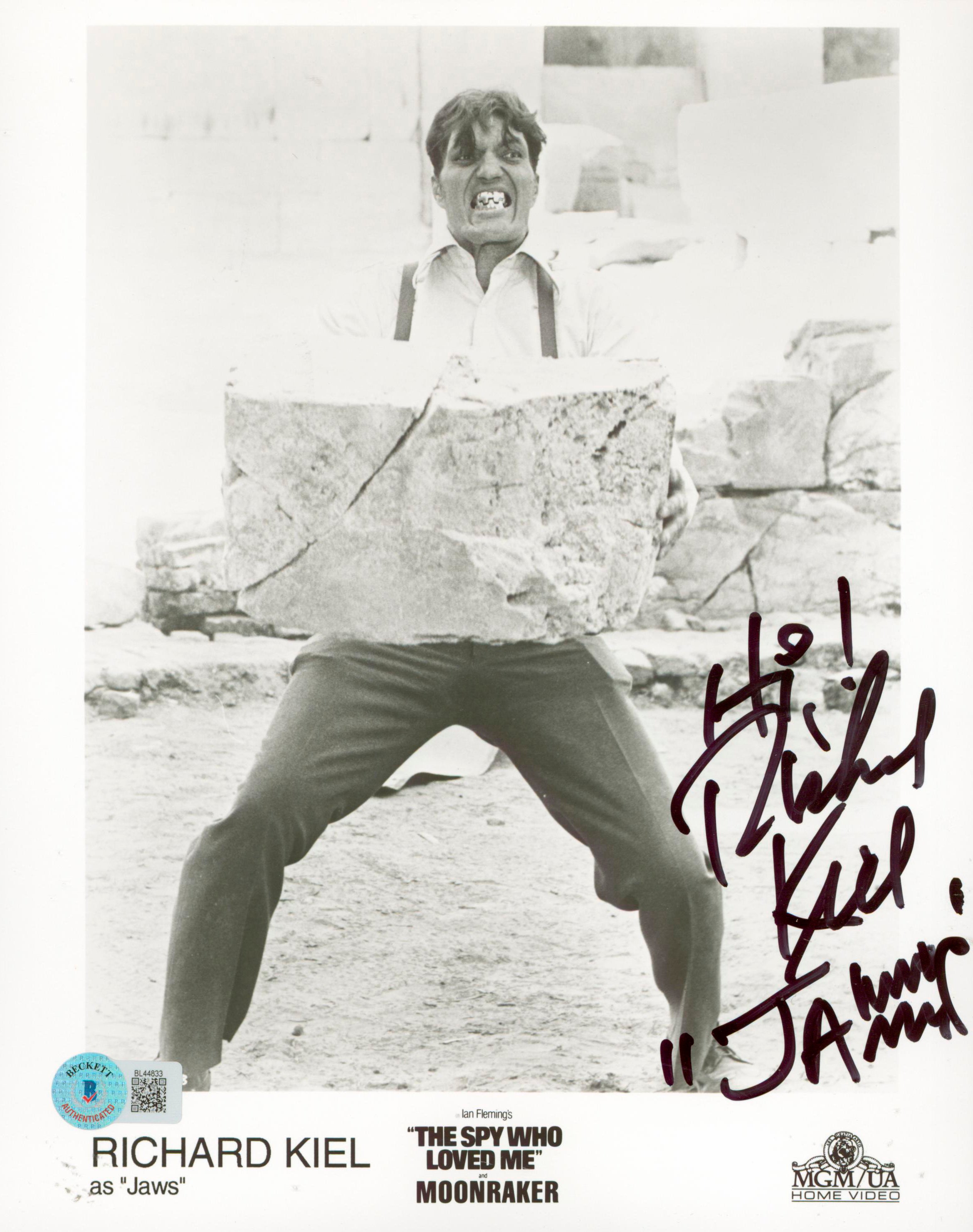 Richard Kiel 007 James Bond Spy Who Loved Me Jaws Signed 8x10 Photo BAS #BL44833