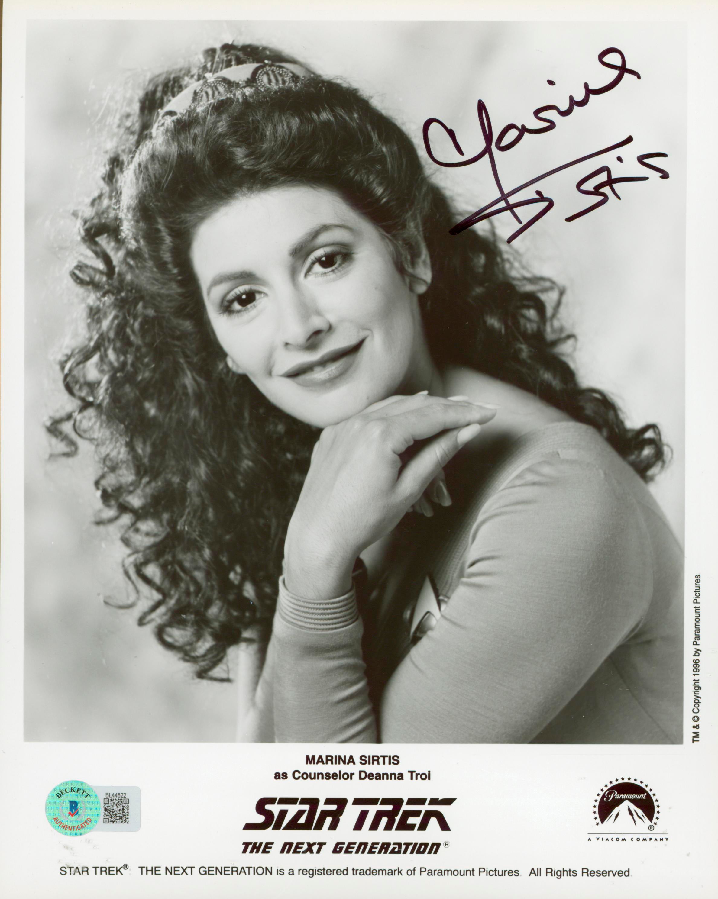 Marina Sirtis Star Trek The Next Generation Signed 8x10 Photo BAS #BL44822