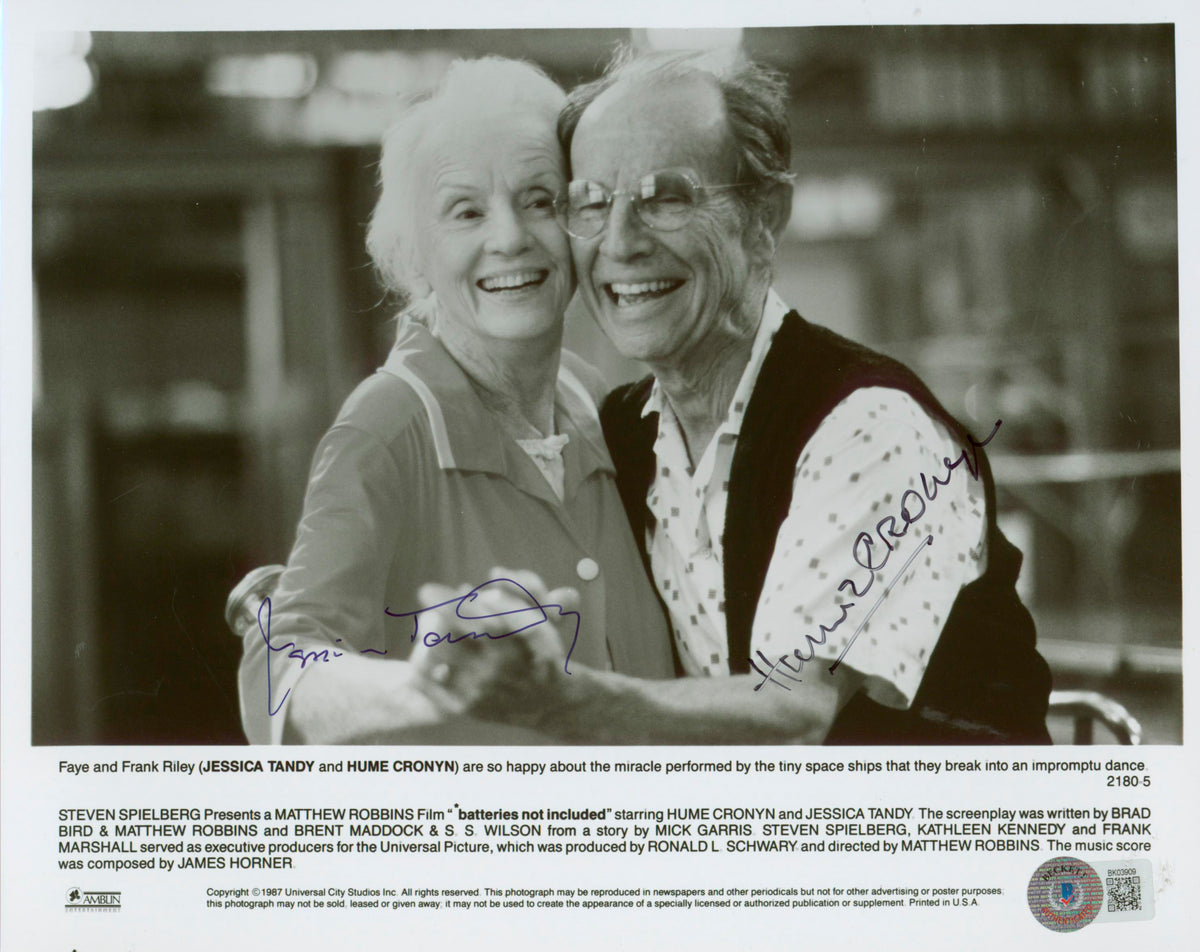 Hume Cronyn Jessica Tandy Batteries Not Included Signed 8x10 Photo BAS #BK03909