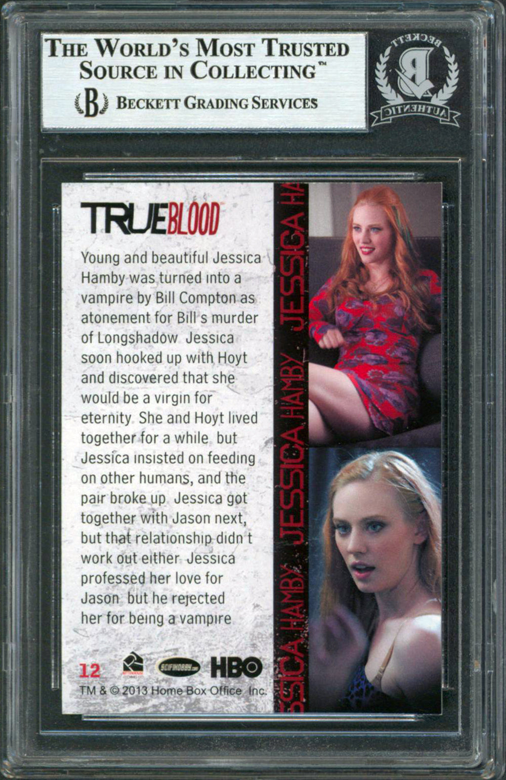 Deborah Ann Woll True Blood Signed 2013 True Blood Archives #12 Card BAS Slabbed
