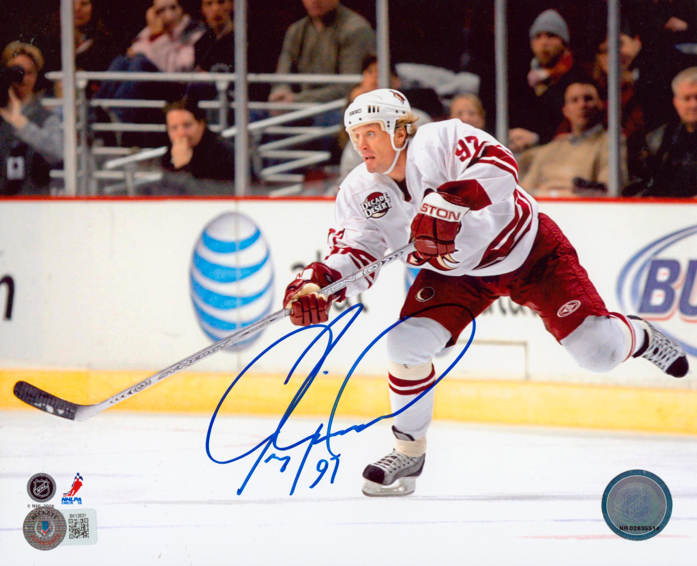 Coyotes Jeremy Roenick Authentic Signed 8x10 Photo Autographed BAS #BK12631