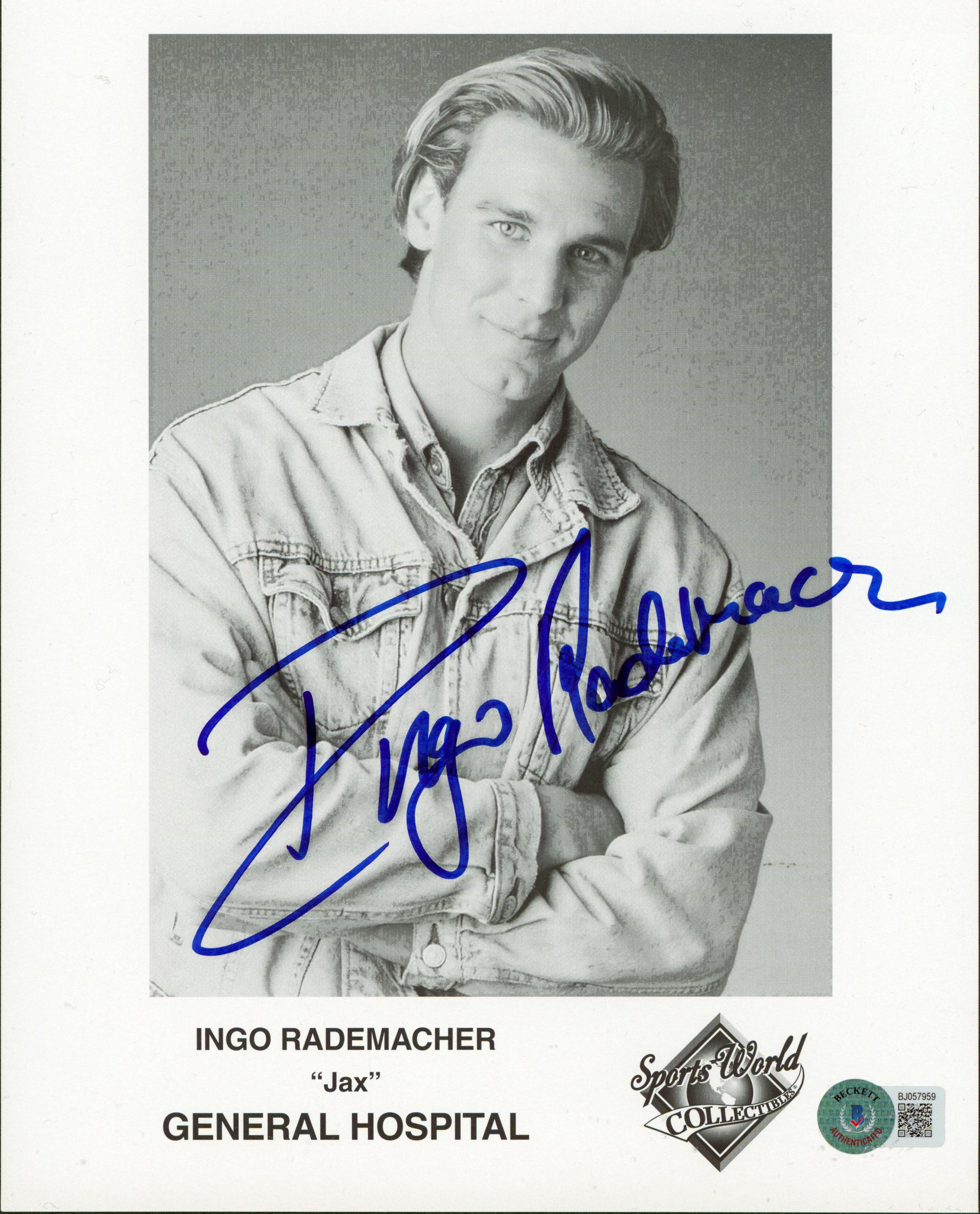 Ingo Rademacher General Hospital Authentic Signed 8x10 Black & White Photo BAS 1