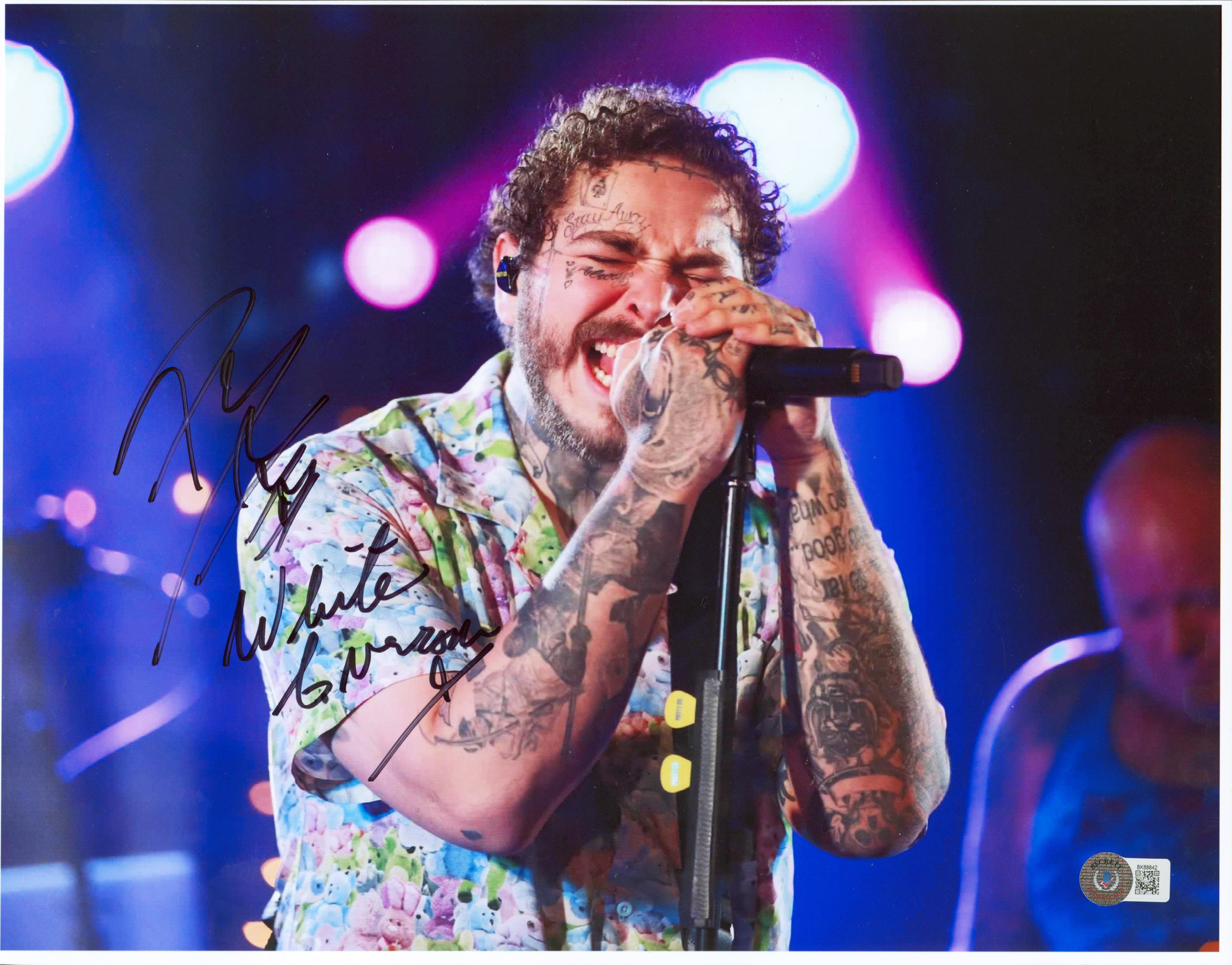 Post Malone "White Iverson" Authentic Signed 11x14 Photo BAS #BK88842