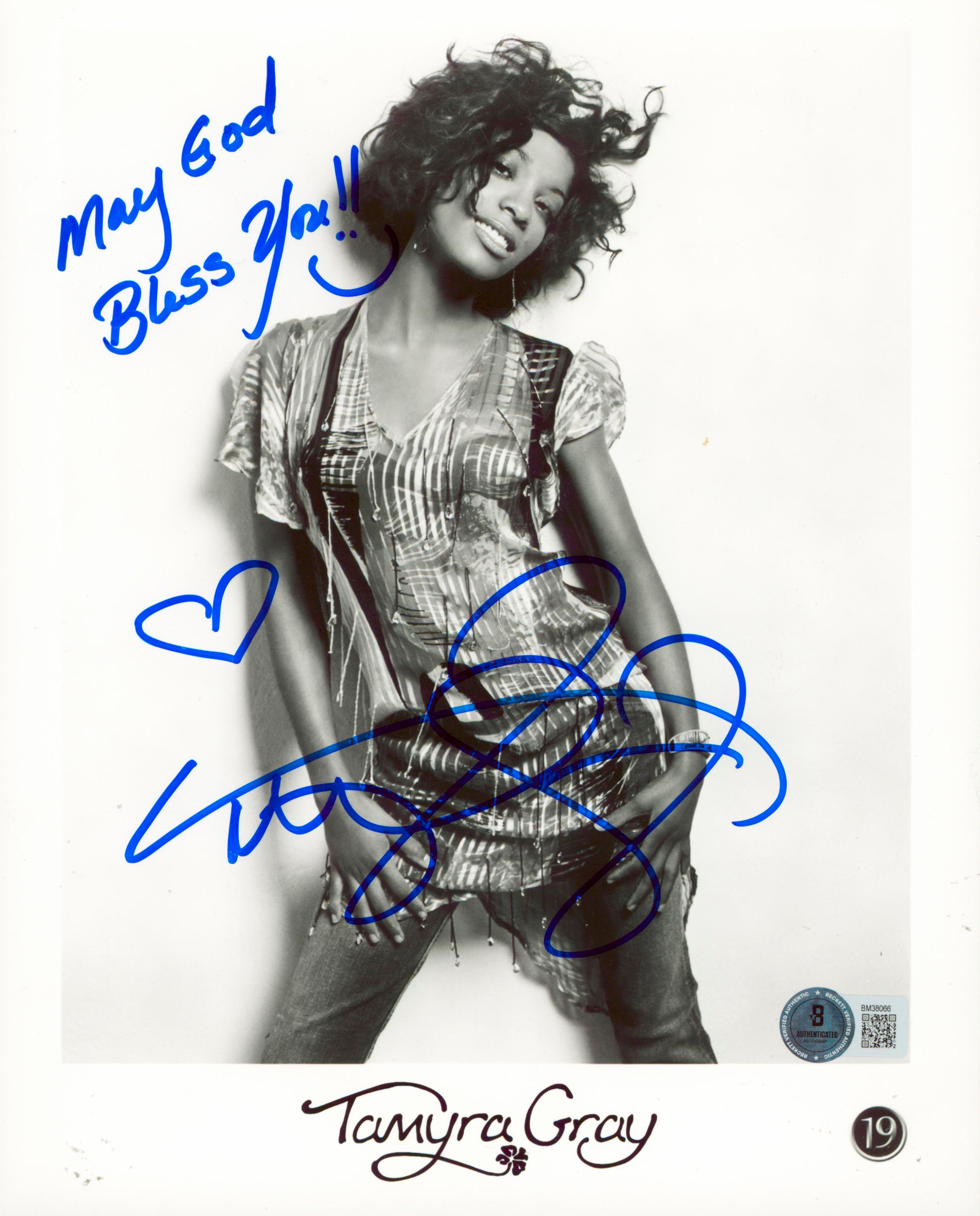 Tamyra Gray American Idol "May God Bless You "Signed 8x10 Photo BAS #BM38066
