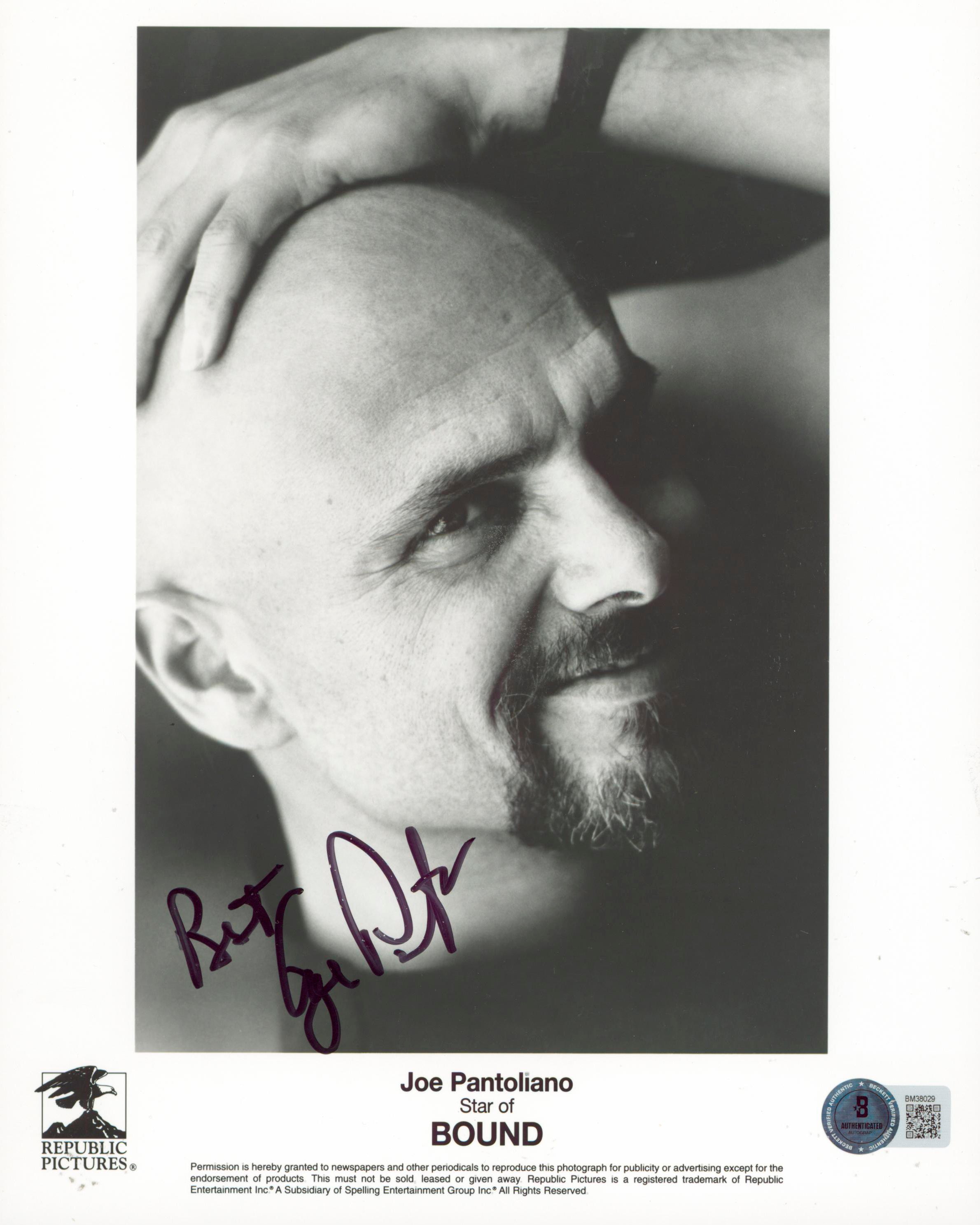 Jon Pantoliano Star of Bound Authentic Signed 8x10 Photo BAS #BM38029