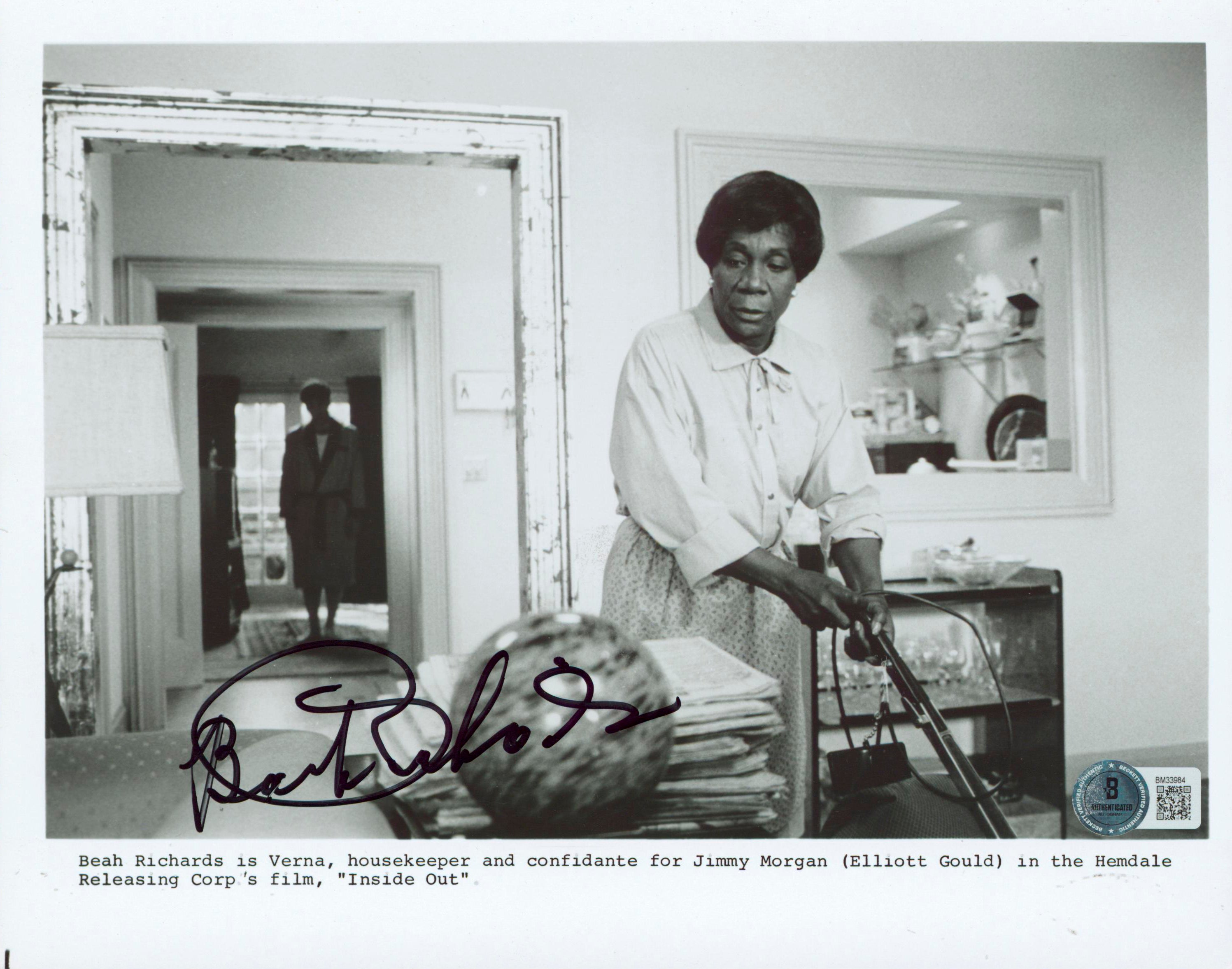 Beah Richards Inside Out Authentic Signed 8x10 Photo Autographed BAS #BM33984