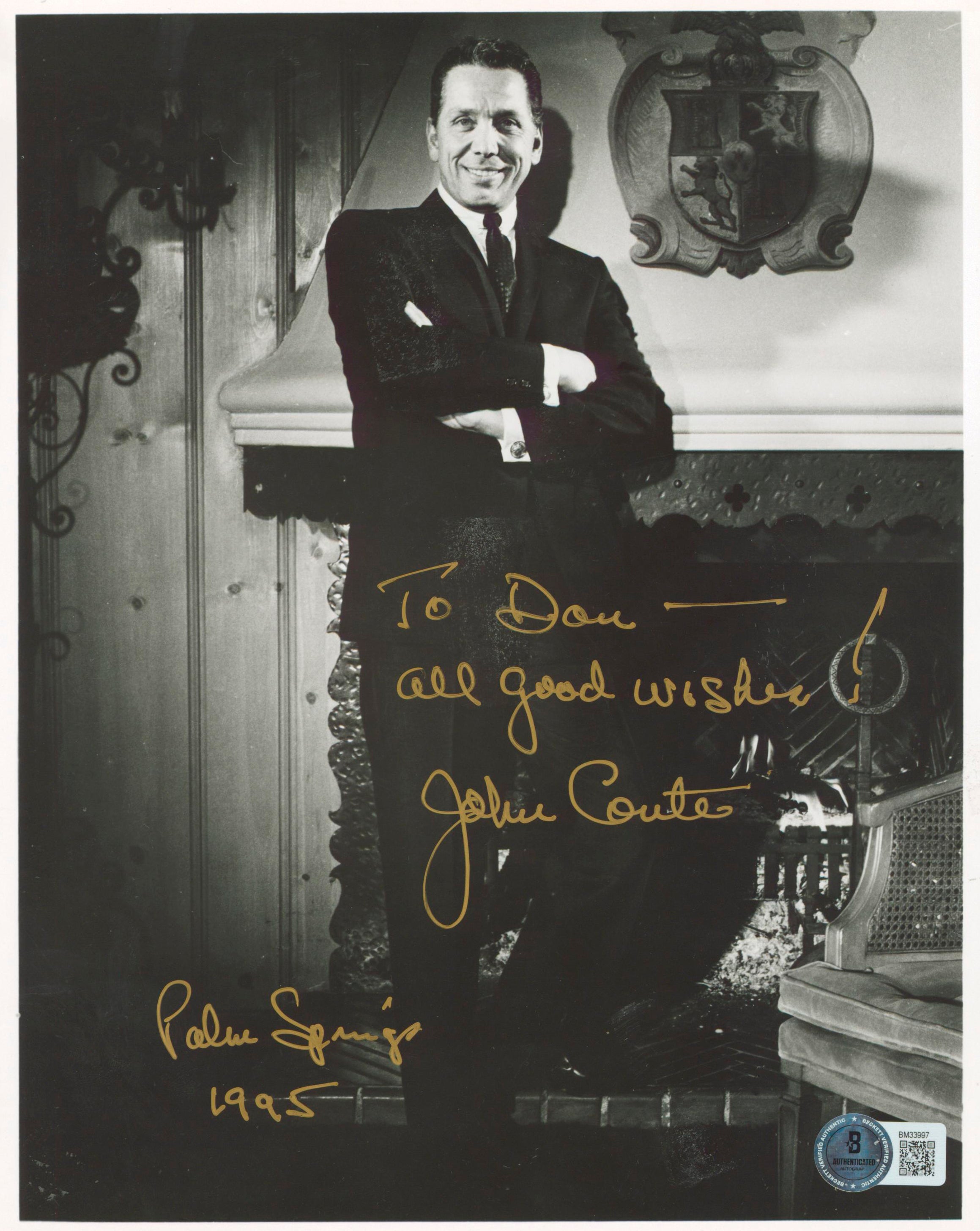 John Conte The Man with the Golden Arm "All Good Wishes" Signed 8x10 Photo BAS