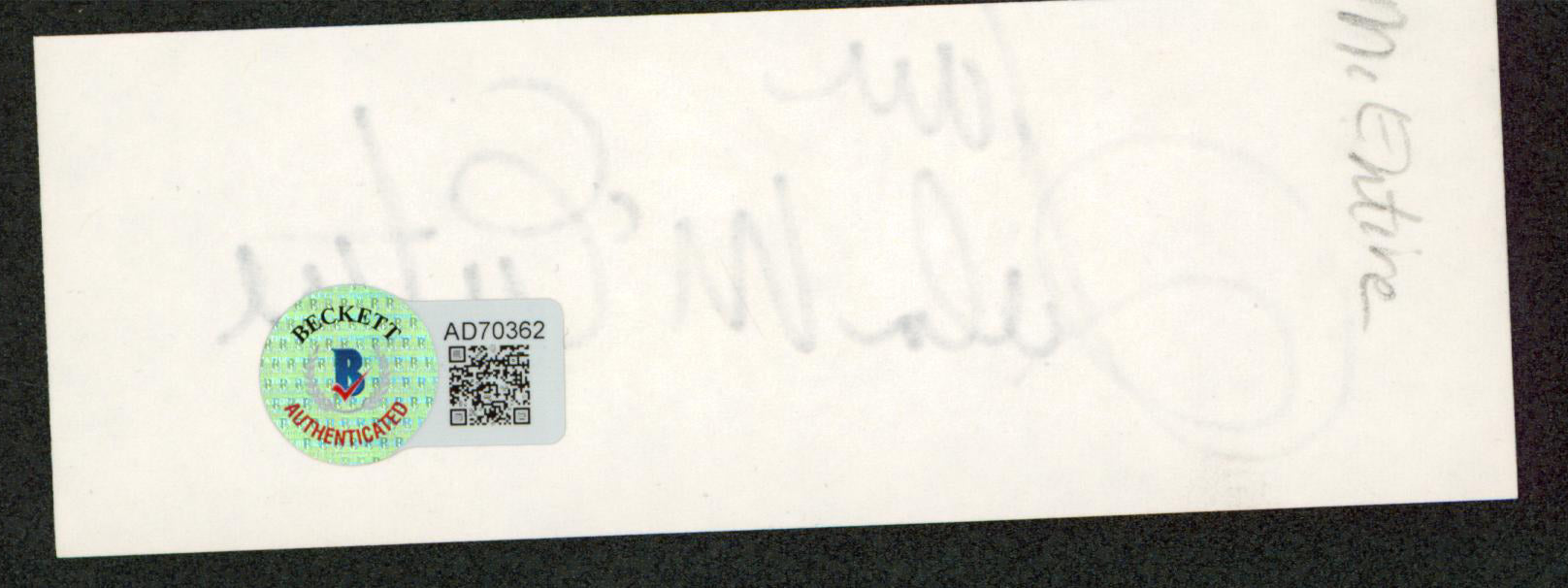 Reba McEntire The Voice Authentic Signed 2x5 Cut Signature BAS #AD70362
