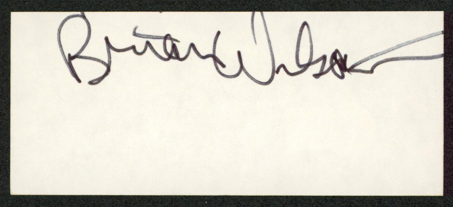 Brian Wilson The Beach Boys Authentic Signed 2x5 Cut Signature BAS #AD70359