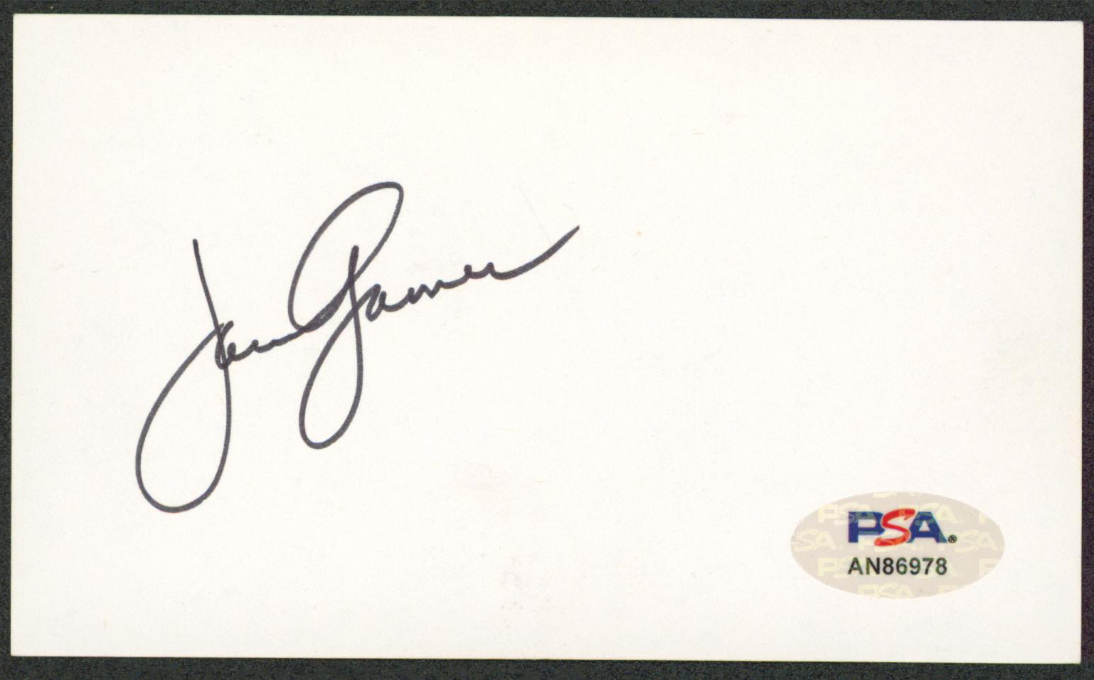 James Garner The Notebook Signed 3x5 Index Card Autographed PSA/DNA #AN86978