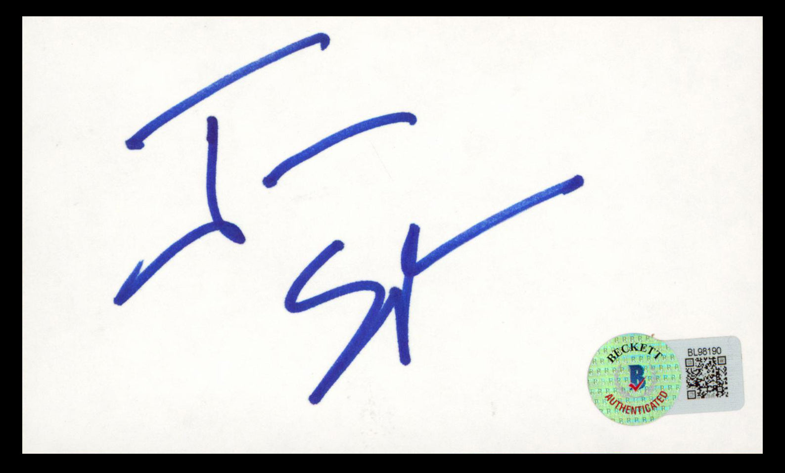 James Spader The Blacklist Signed 3x5 Index Card Autographed BAS #BL98190