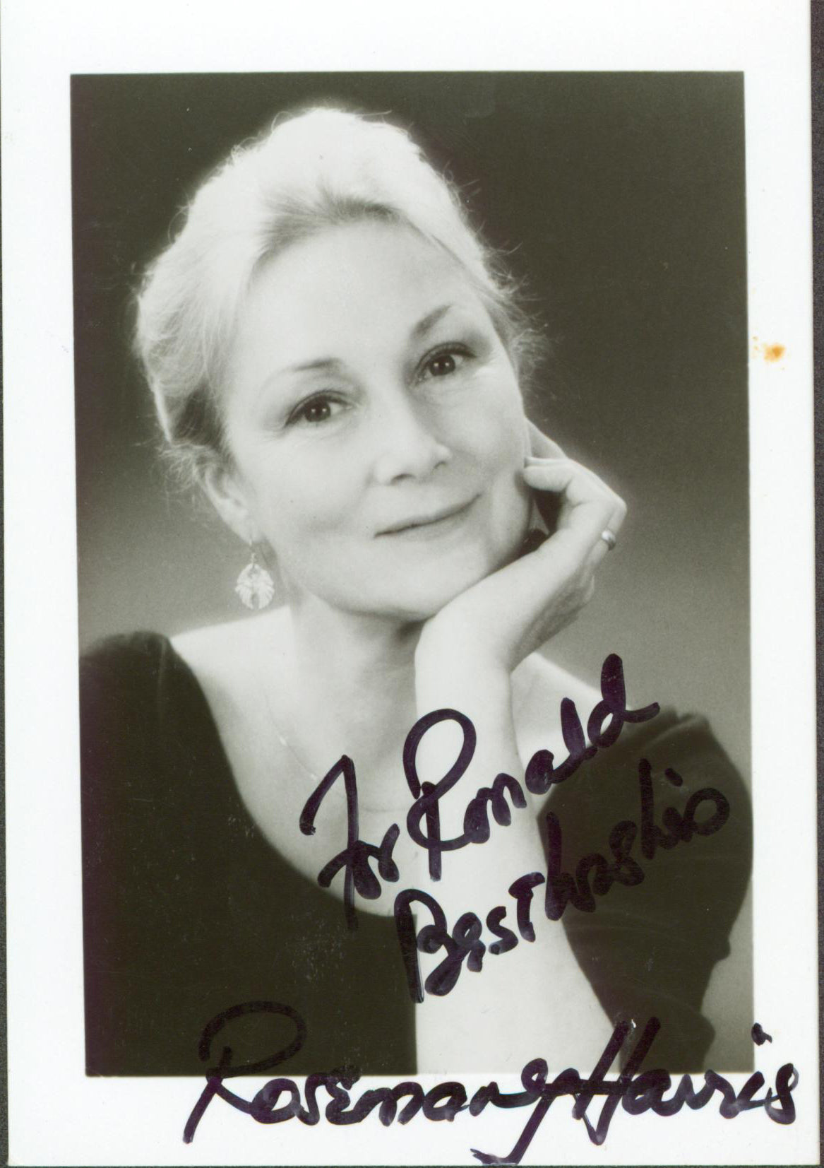 Rosemary Harris SpiderMan For Ronald Best Wishes Signed 4x5.5 Photo BAS #BM38110