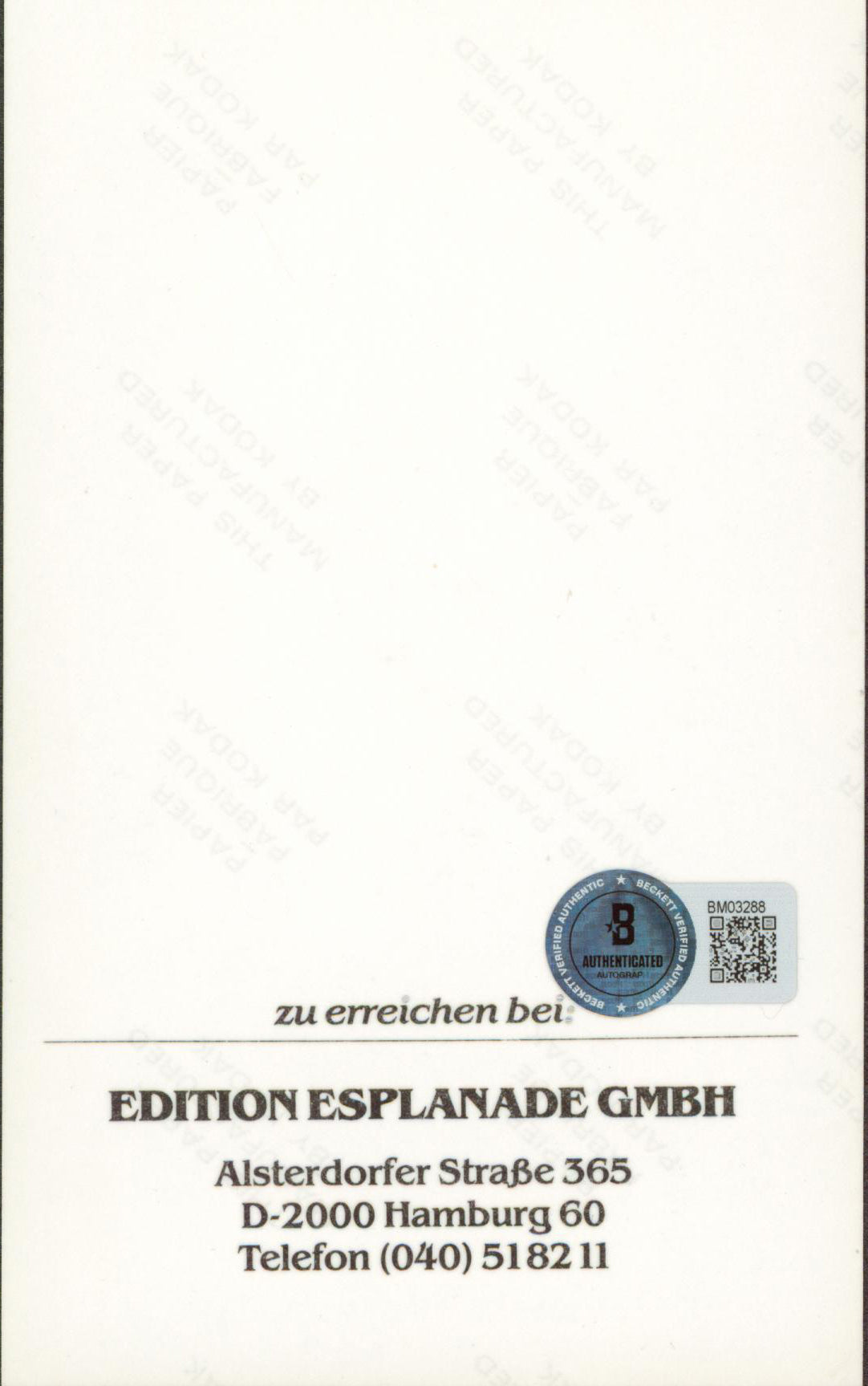 Lotar Olias Movie Composer Authentic Signed 3.5x6 Photo Autographed BAS #BM03288