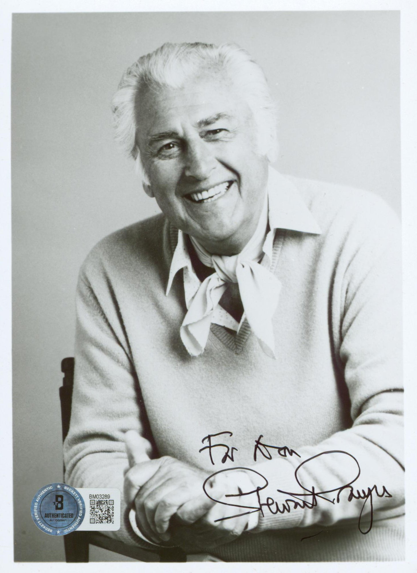 Stewart Granger Commando "For Don" Authentic Signed 5x7 Photo BAS #BM03289