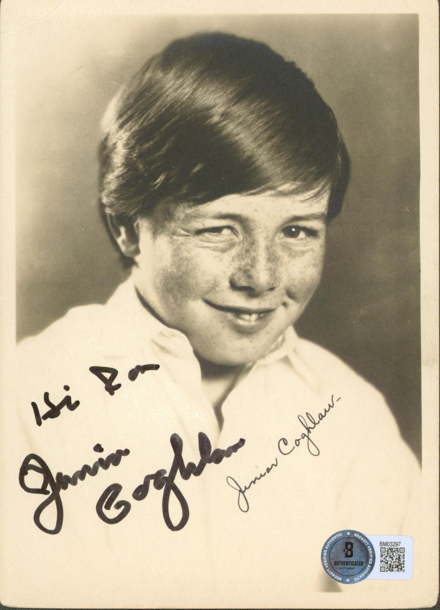 Junior Coghlan Adventures of Captain Marvel "Ron" Signed 5x7 Photo BAS #BM03297