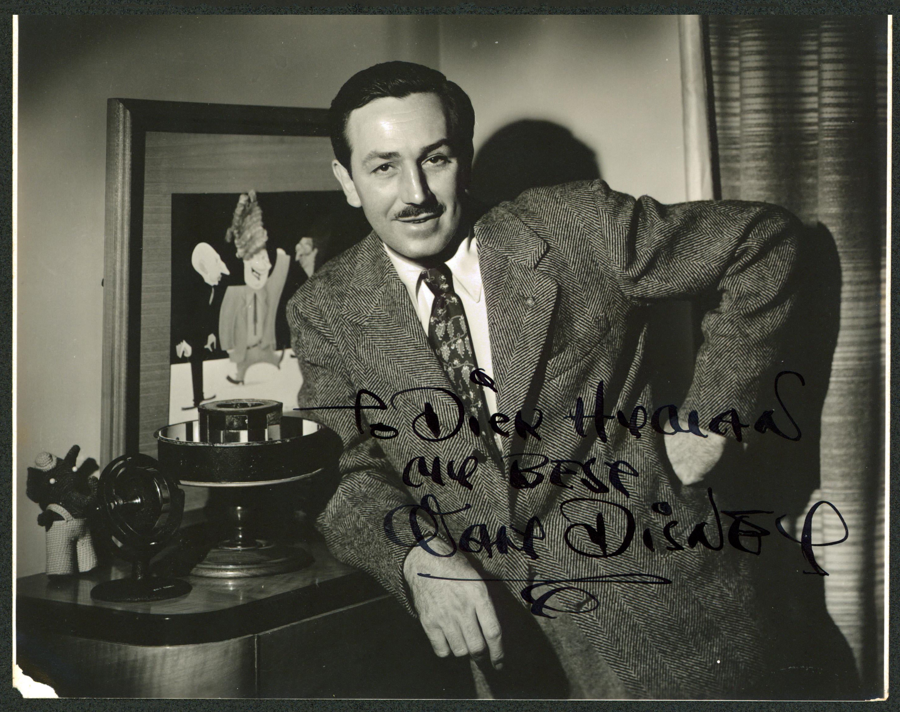 Walt Disney My Best Authentic Signed Black & White 7.5x9.5 Photo JSA #YY86415
