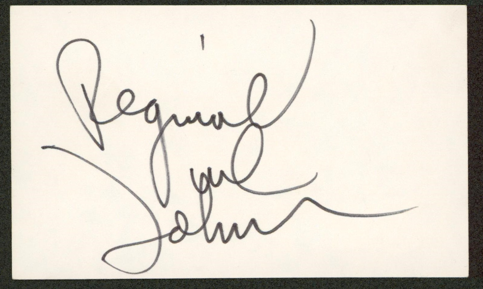 Reginald VelJohnson Family Matters Authentic Signed 3x5 Index Card BAS #BN06338