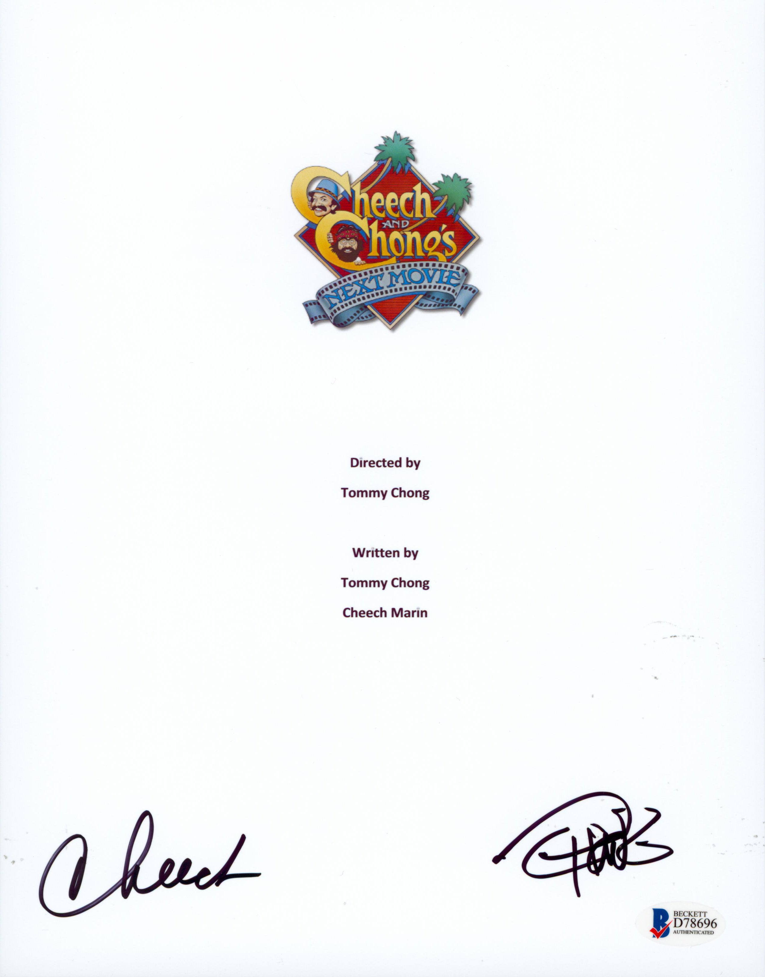 Cheech Marin & Tommy Chong Next Movie Authentic Signed Script Cover BAS #D78696