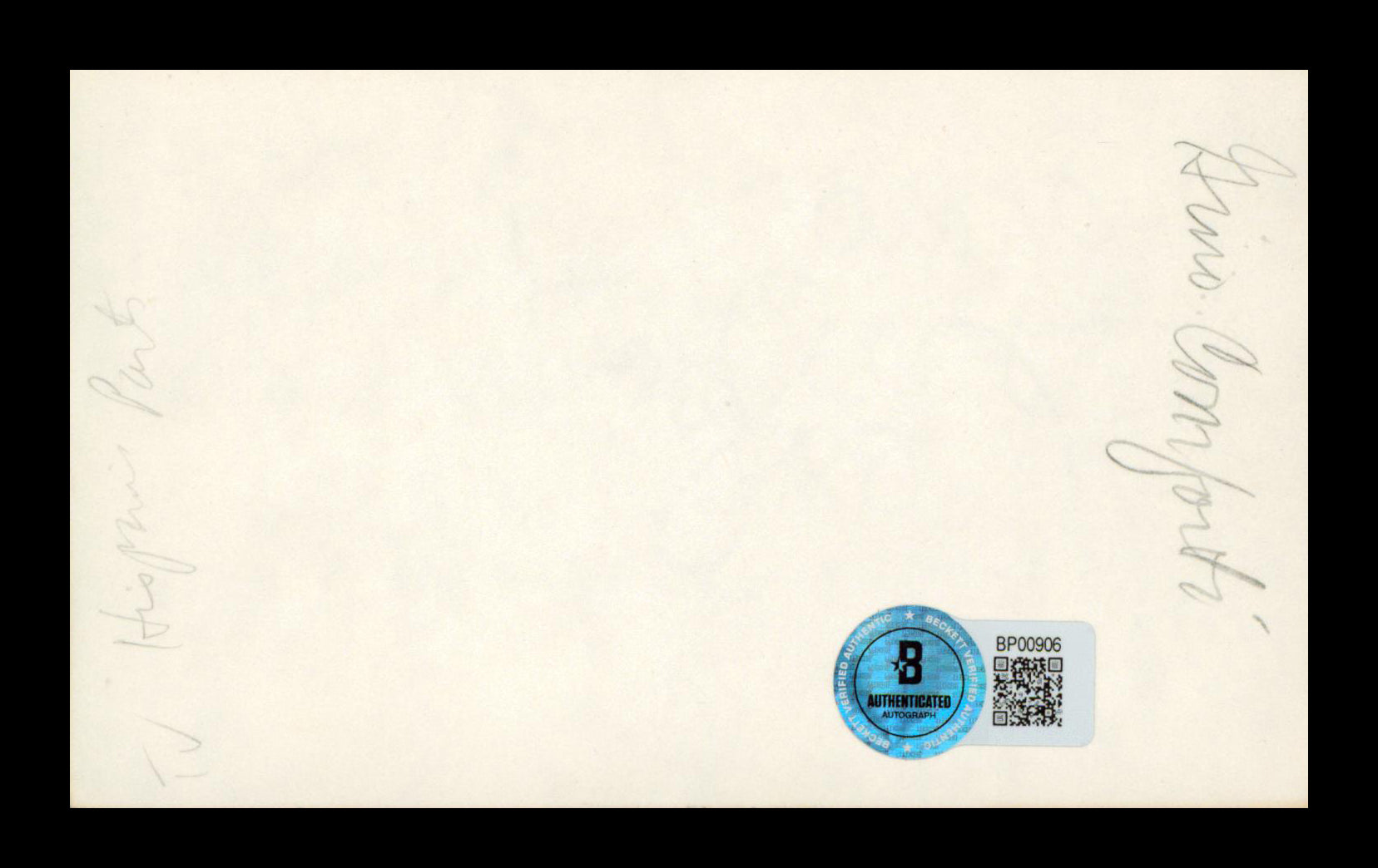 Gino Conforti Three's Company Authentic Signed 3x5 Index Card BAS #BP00906