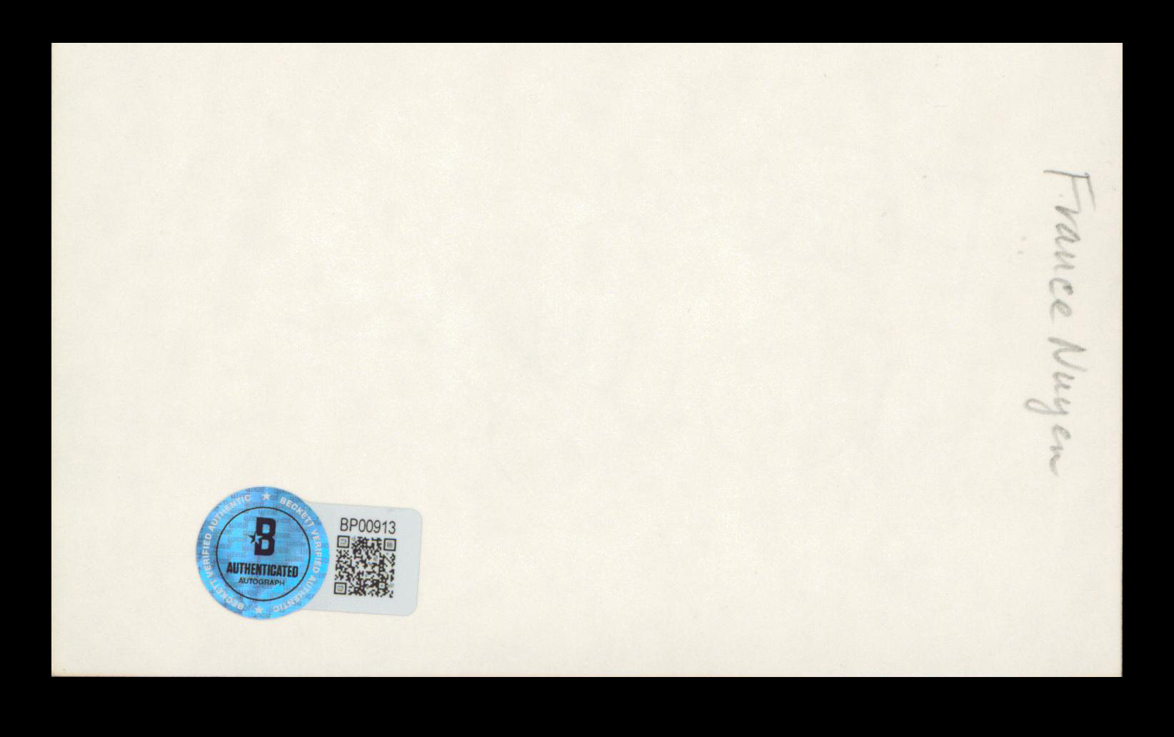 France Nuyen South Pacific Authentic Signed 3x5 Index Card BAS #BP00913
