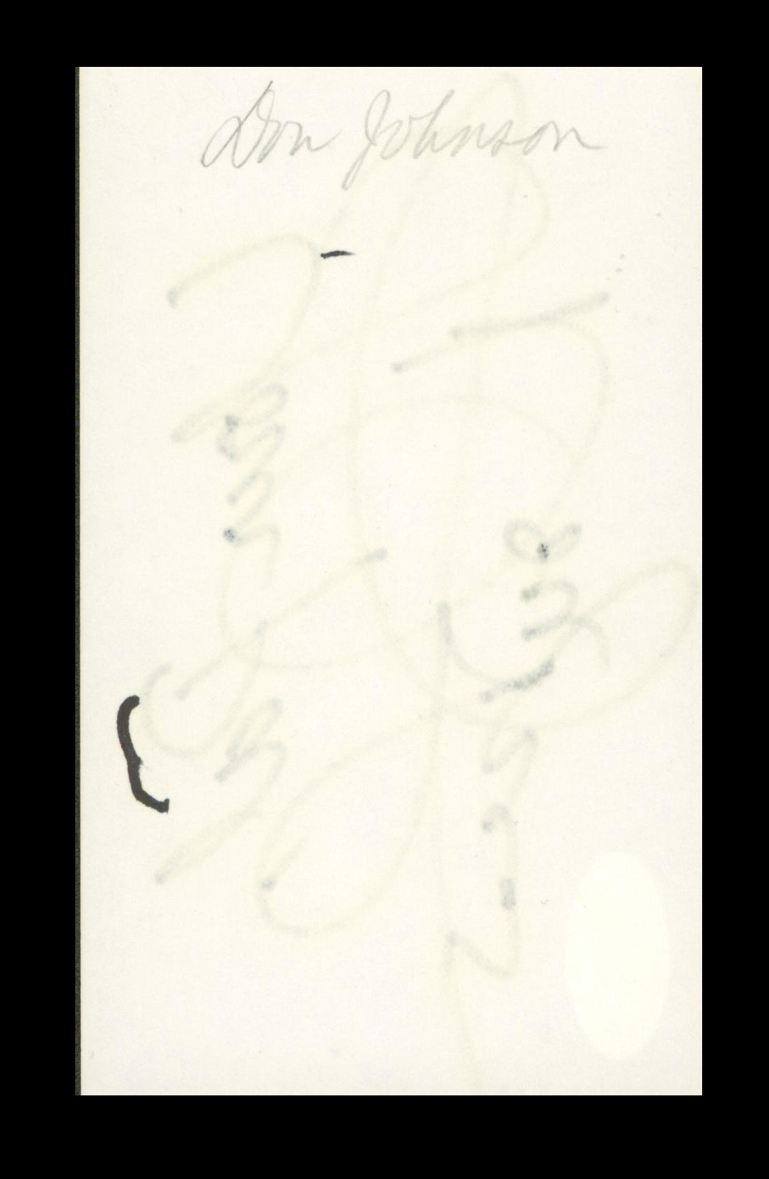 Don Johnson Miami Vice "Your Pal" Authentic Signed 3x5 Index Card JSA #AX48052