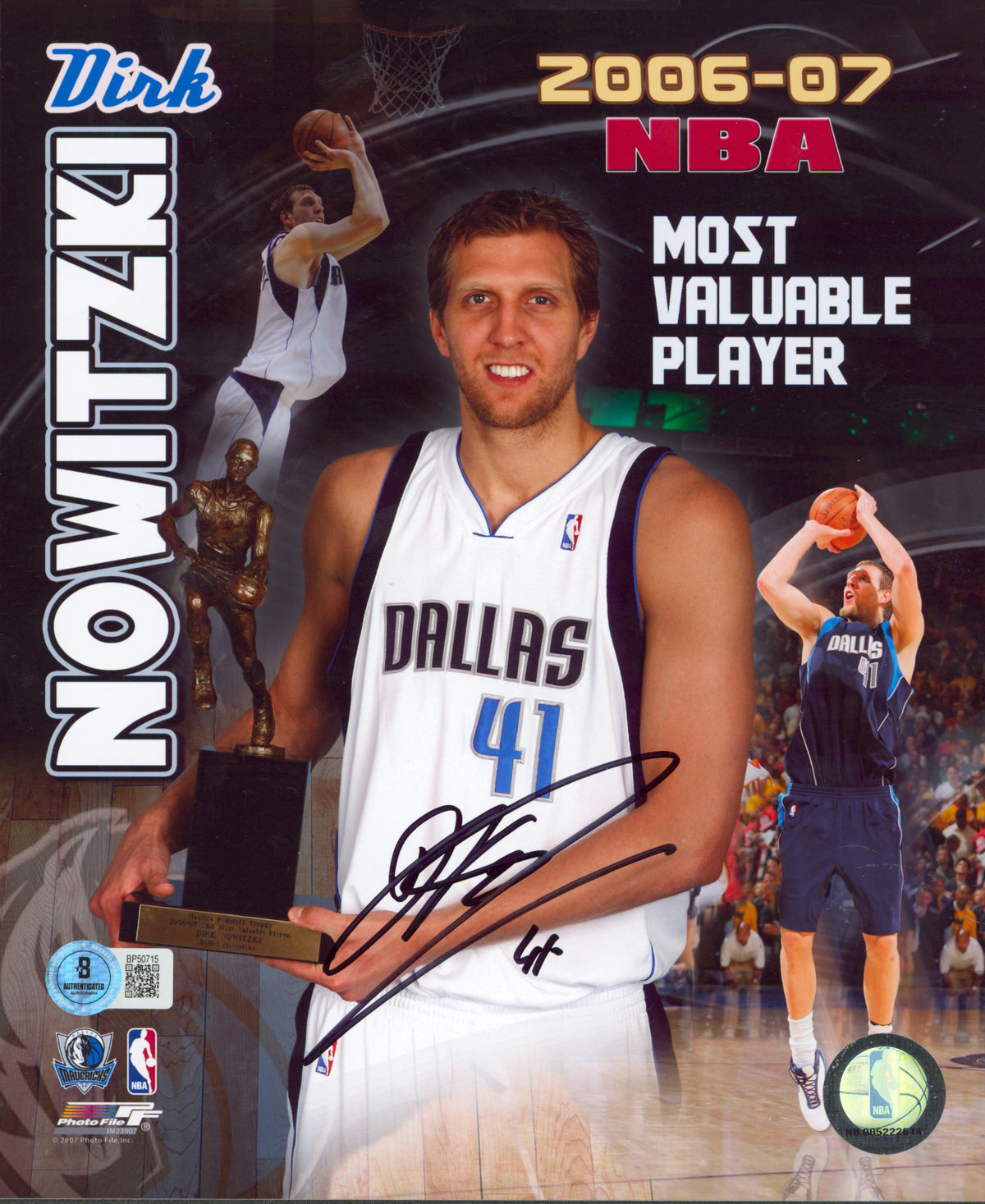 Mavericks Dirk Nowitzki Authentic Signed 8x10 Photo Autographed BAS #BP50715