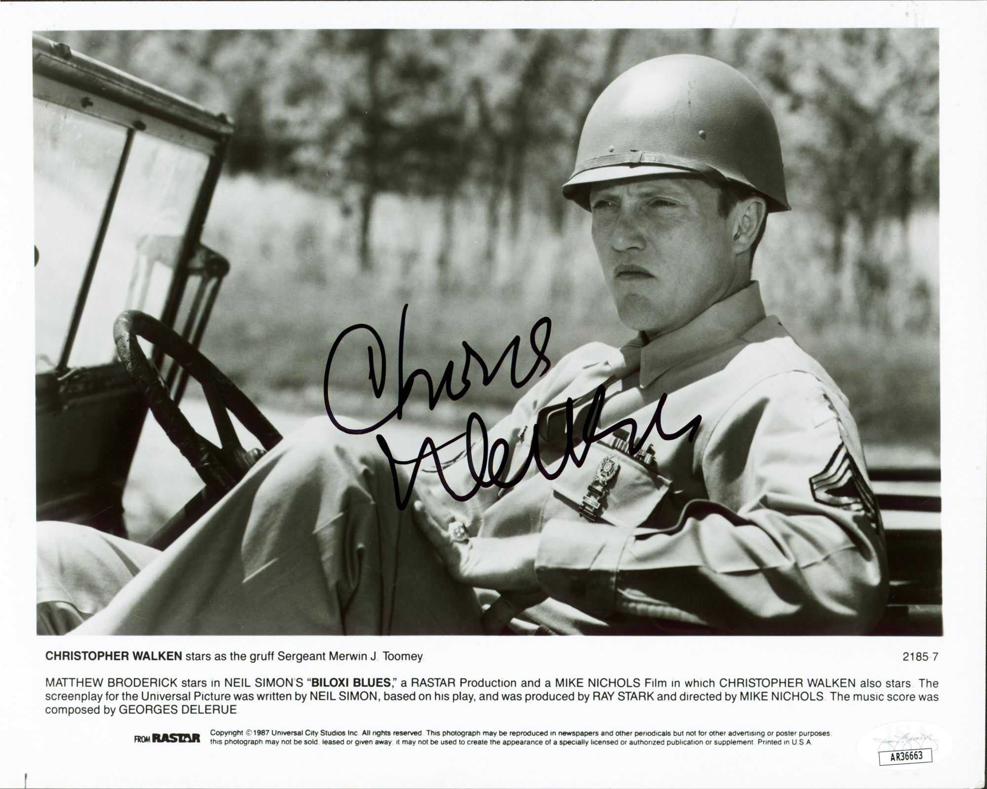 Christopher Walken Biloxi Blues Authentic Signed 8x10 Photo JSA #AR36663