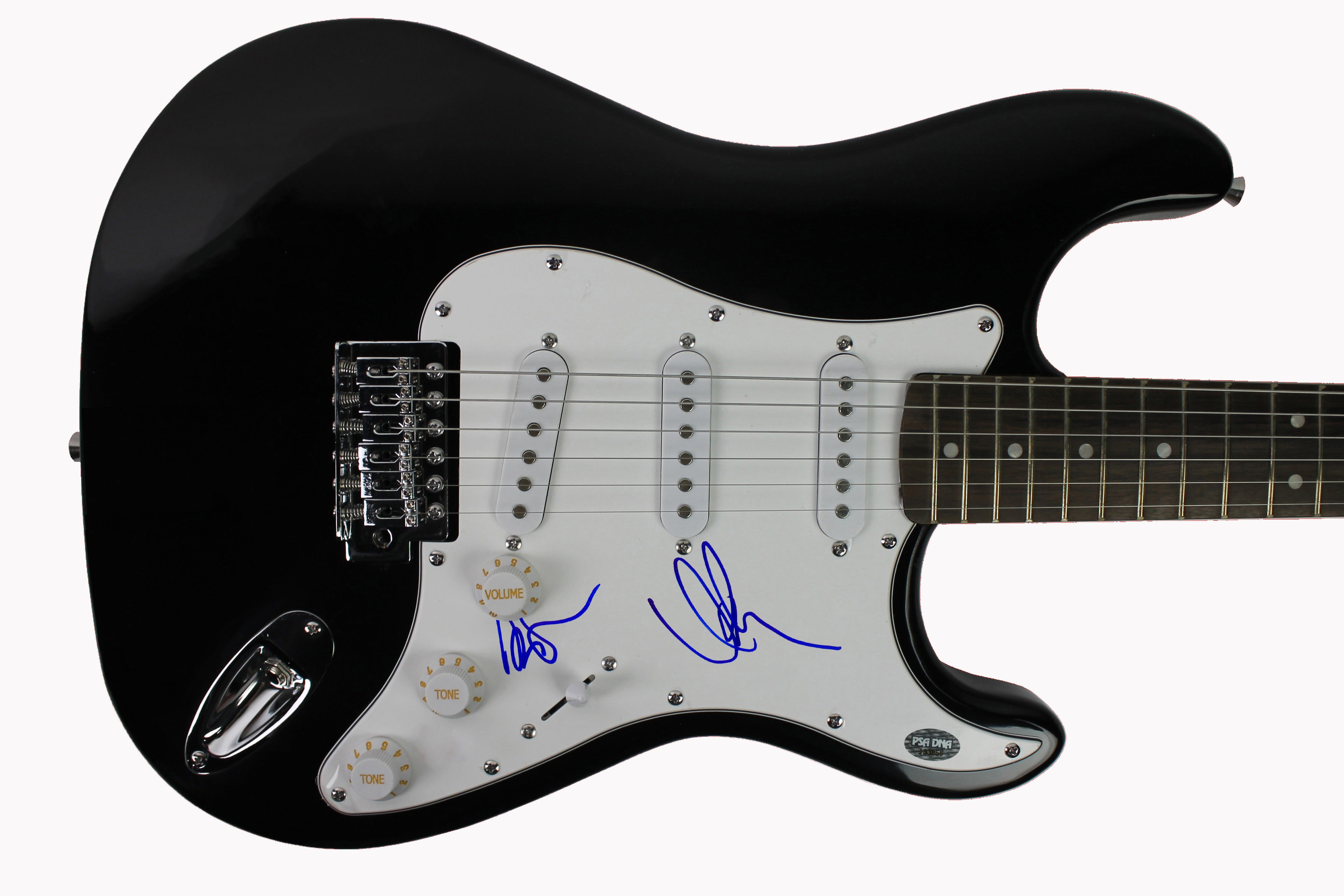 Andrew VanWyngarden & Ben Goldwasser MGMT Signed Electric Guitar PSA/DNA #J33856