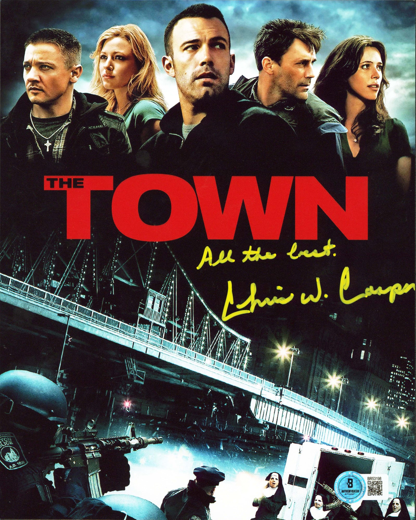 Chris Cooper The Town "All The Best" Signed 8x10 Vertical Photo BAS #BR53198