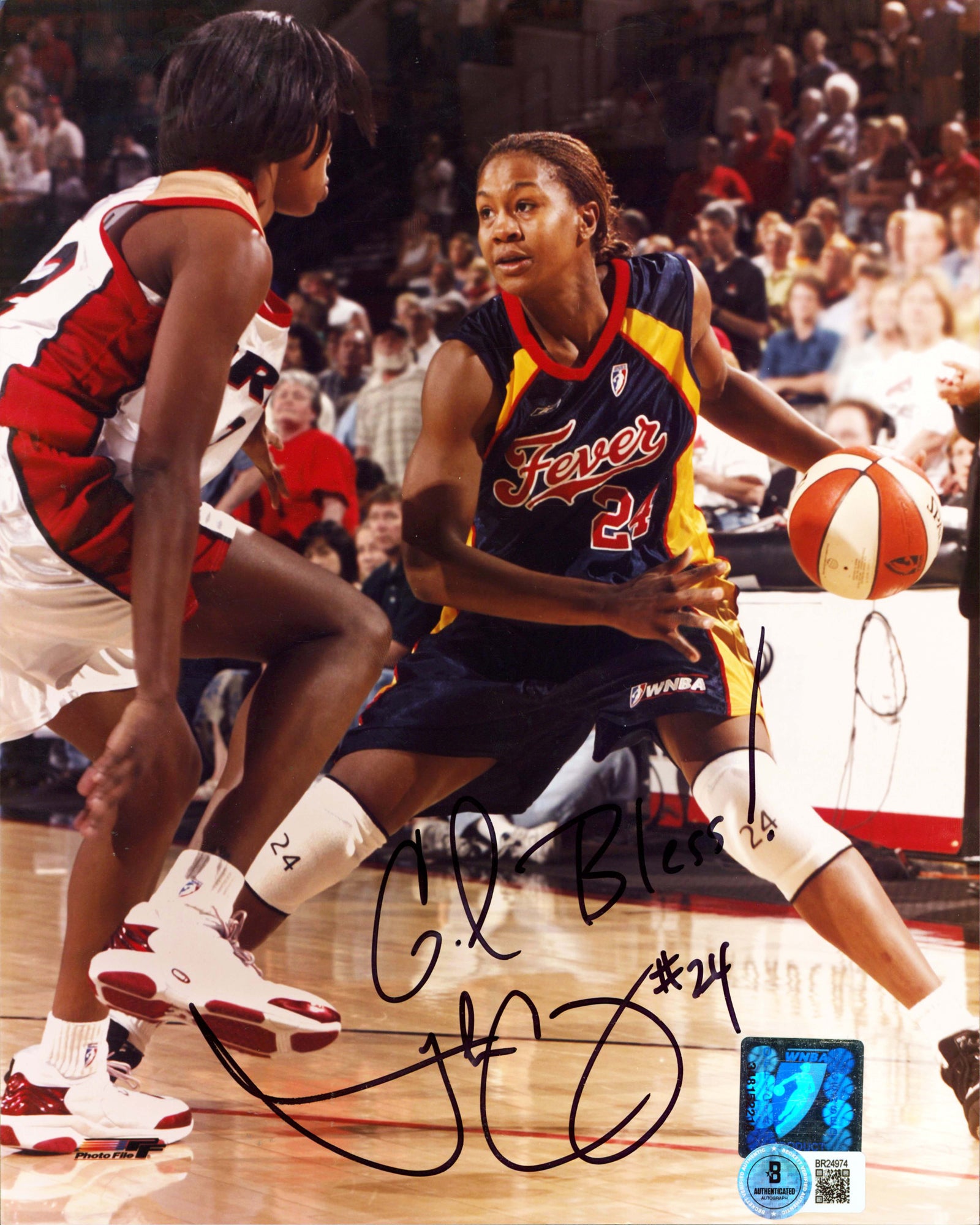 Tamika Catchings "God Bless" Authentic Signed 8x10 Vertical Photo BAS #BR24974